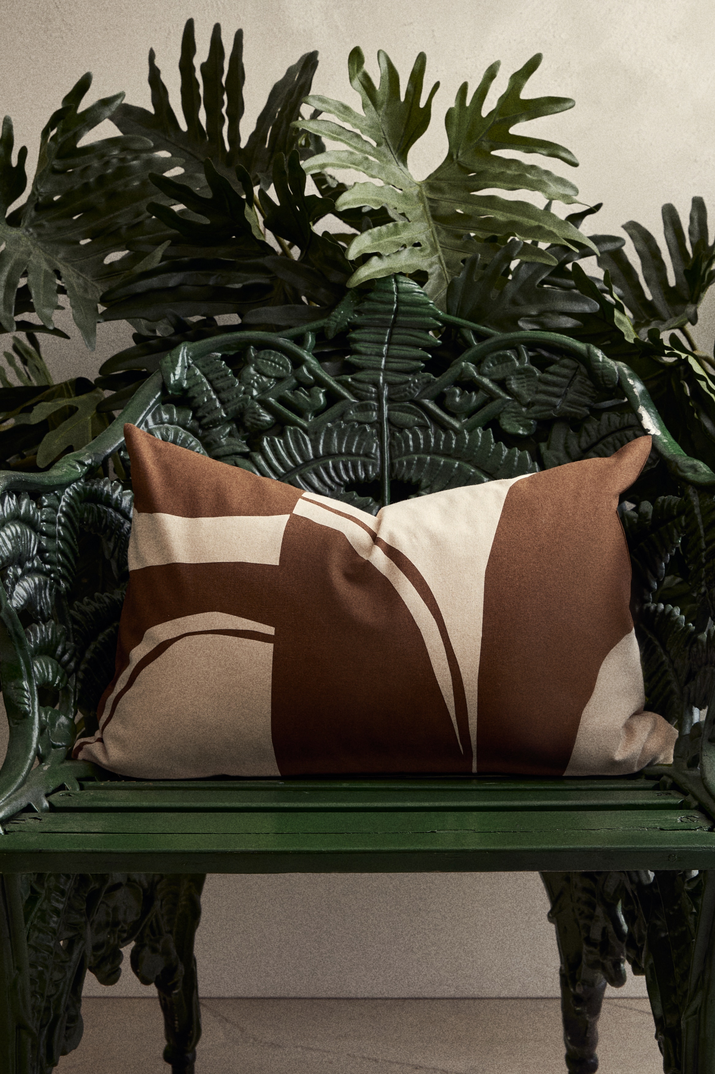 Povlak na polštářek z vzorovaného plátna - Hnědá/béžová