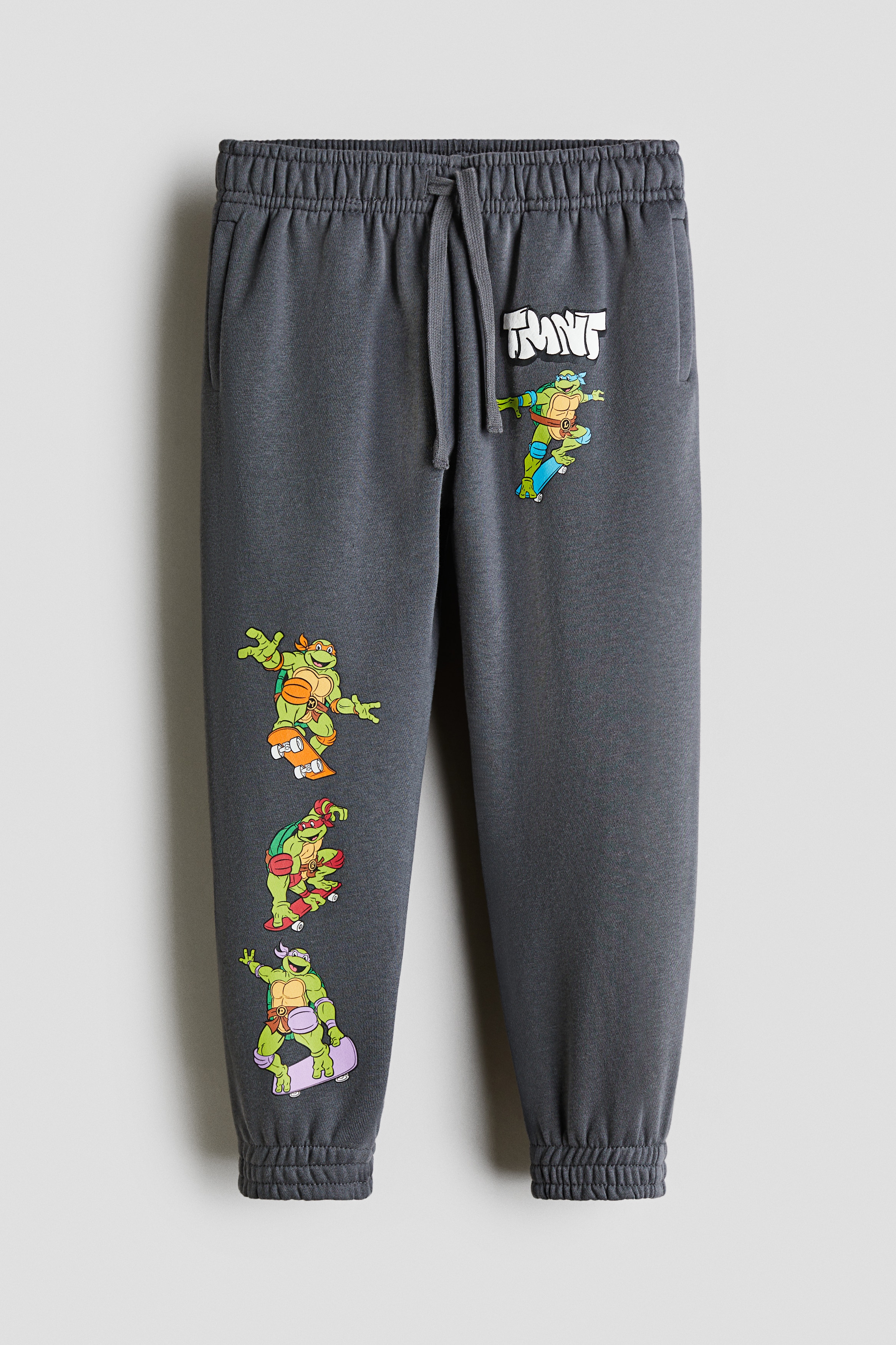 Dark grey/TMNT Print-motif joggers - Size: 9-10Y  - H&M