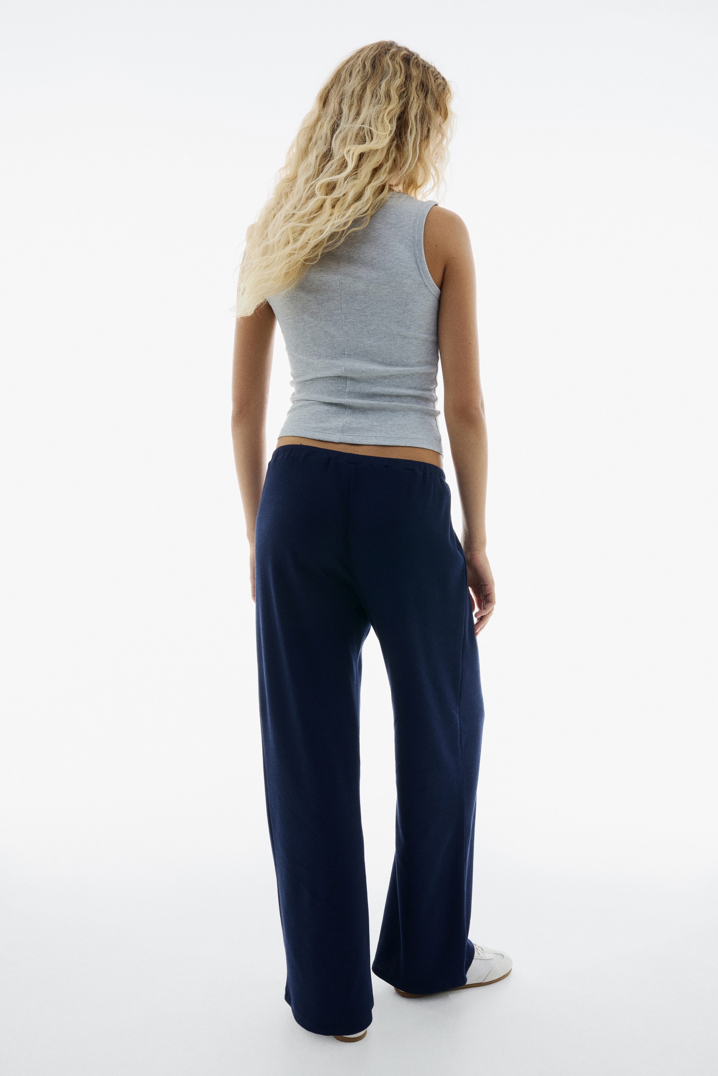 Waffled jersey trousers