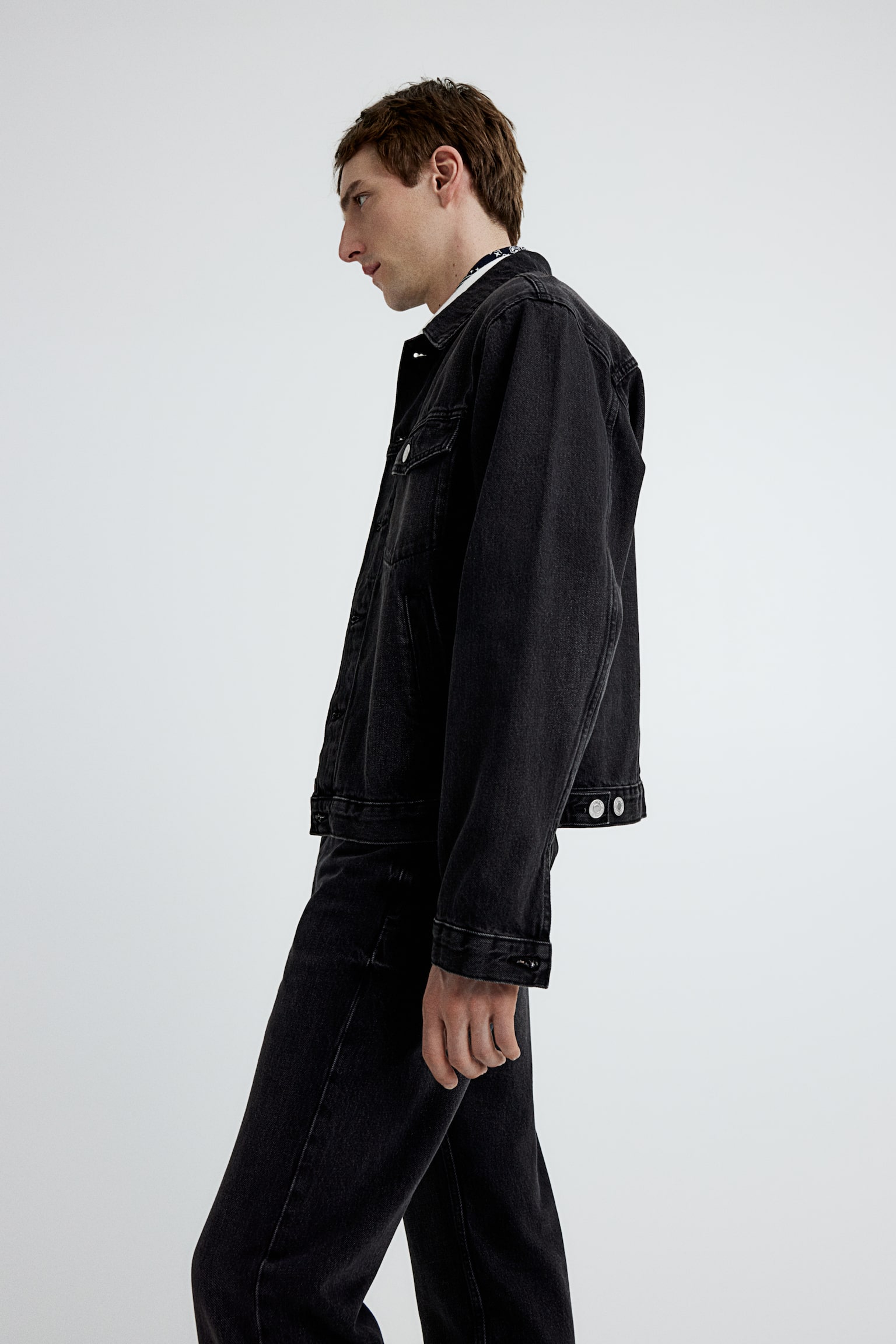 Regular Fit Denim jacket - Black - 4