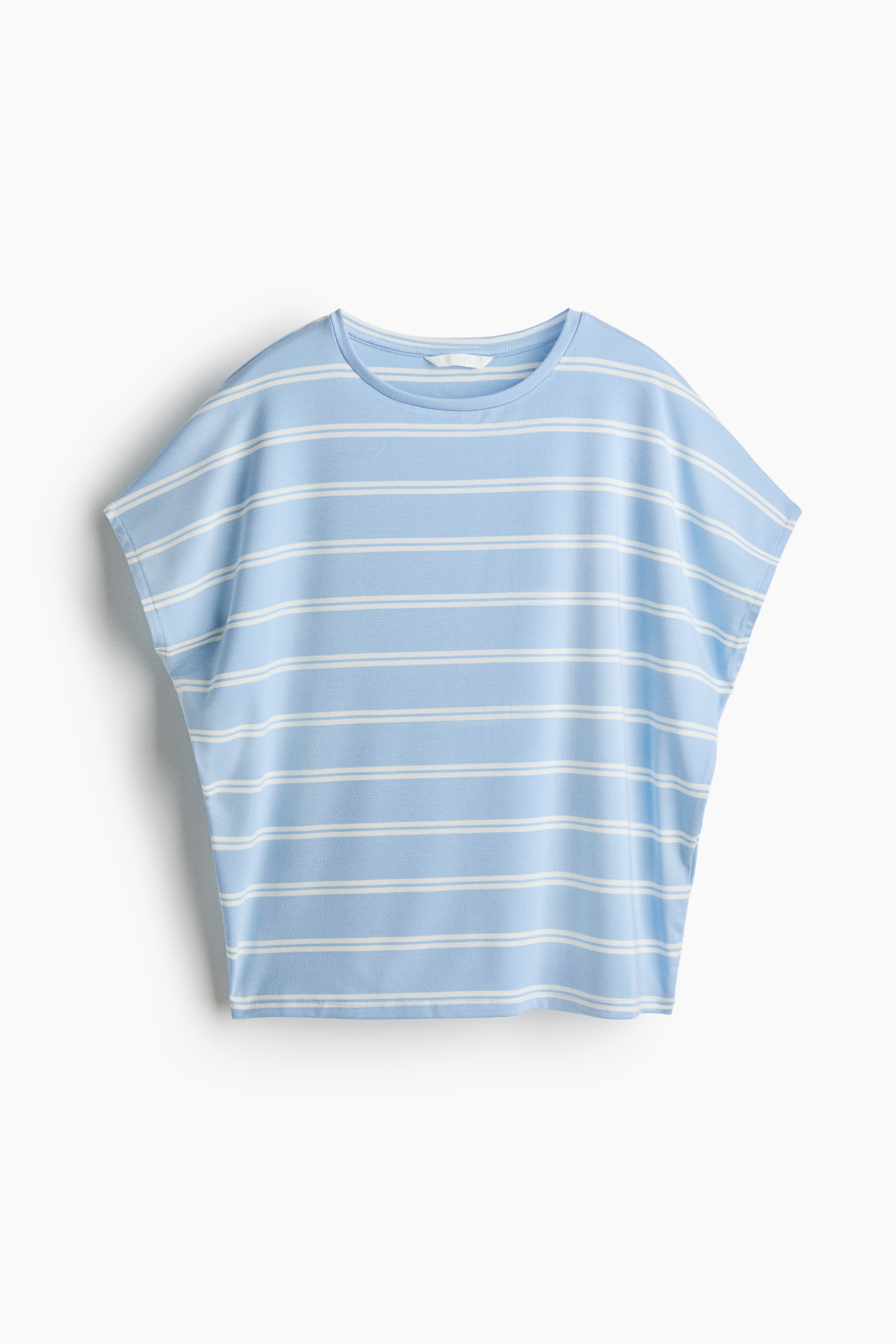Top oversize de lyocell - Azul claro/Rayas/Crema/Rayas