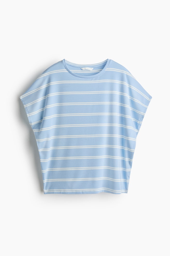 Oversized lyocell top - Light blue/Striped - 1