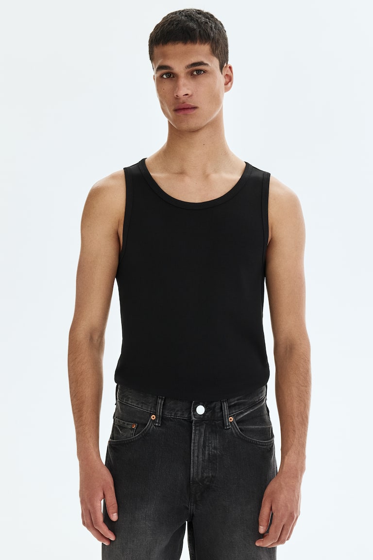 Rebrasta majica bez rukava Slim Fit