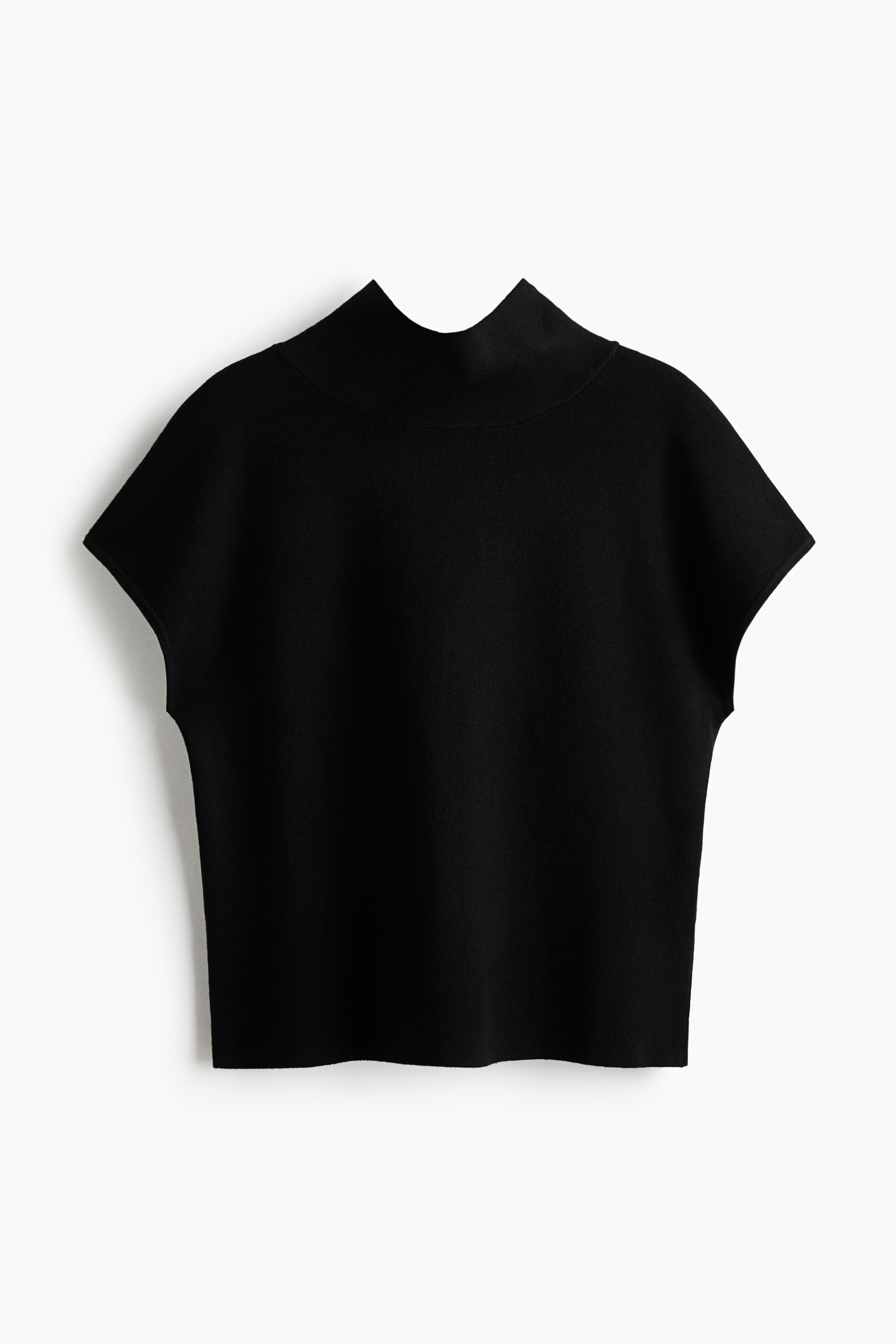 Fine-Knit Mock Turtleneck Top