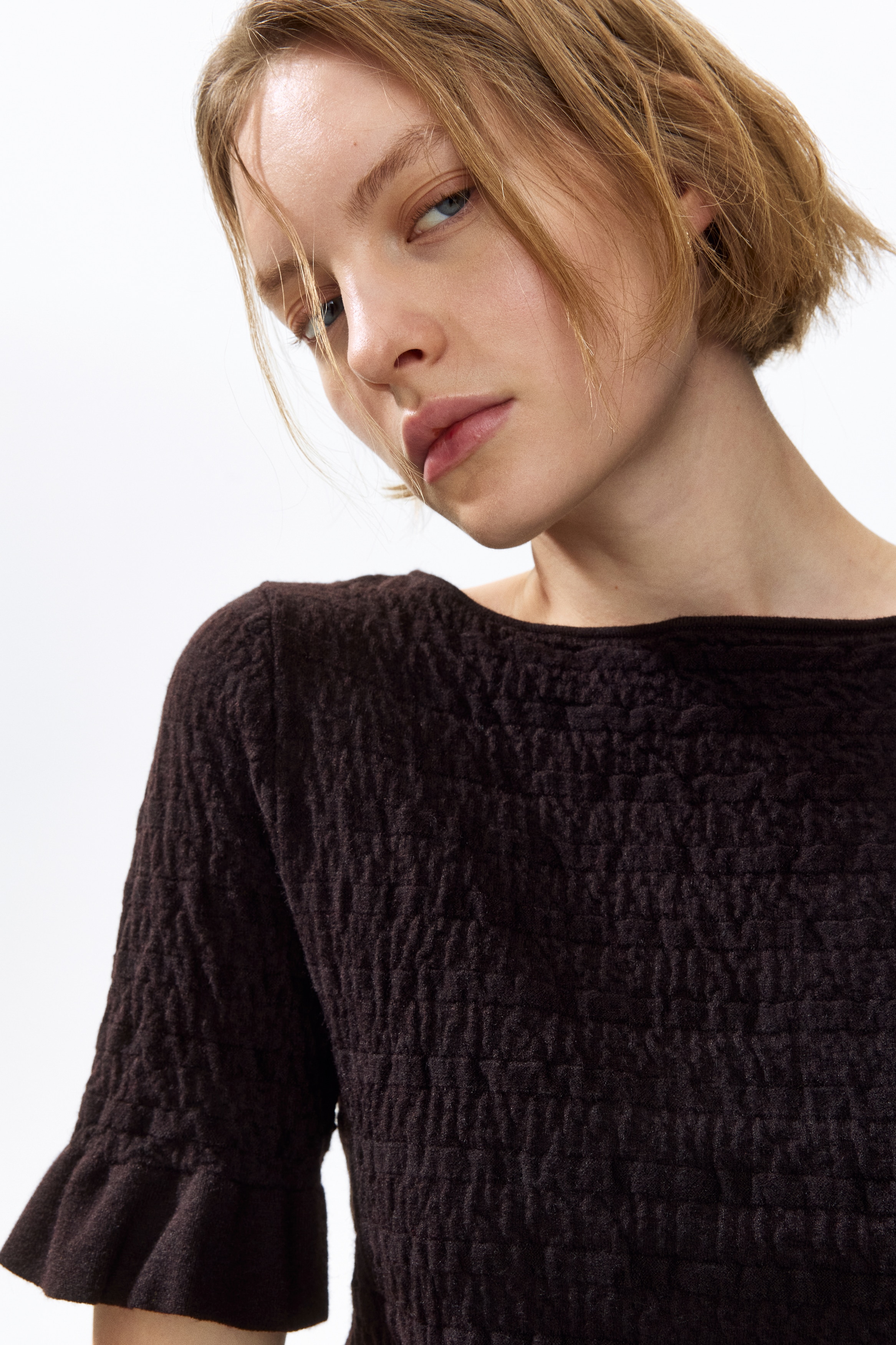 Textured-knit top
