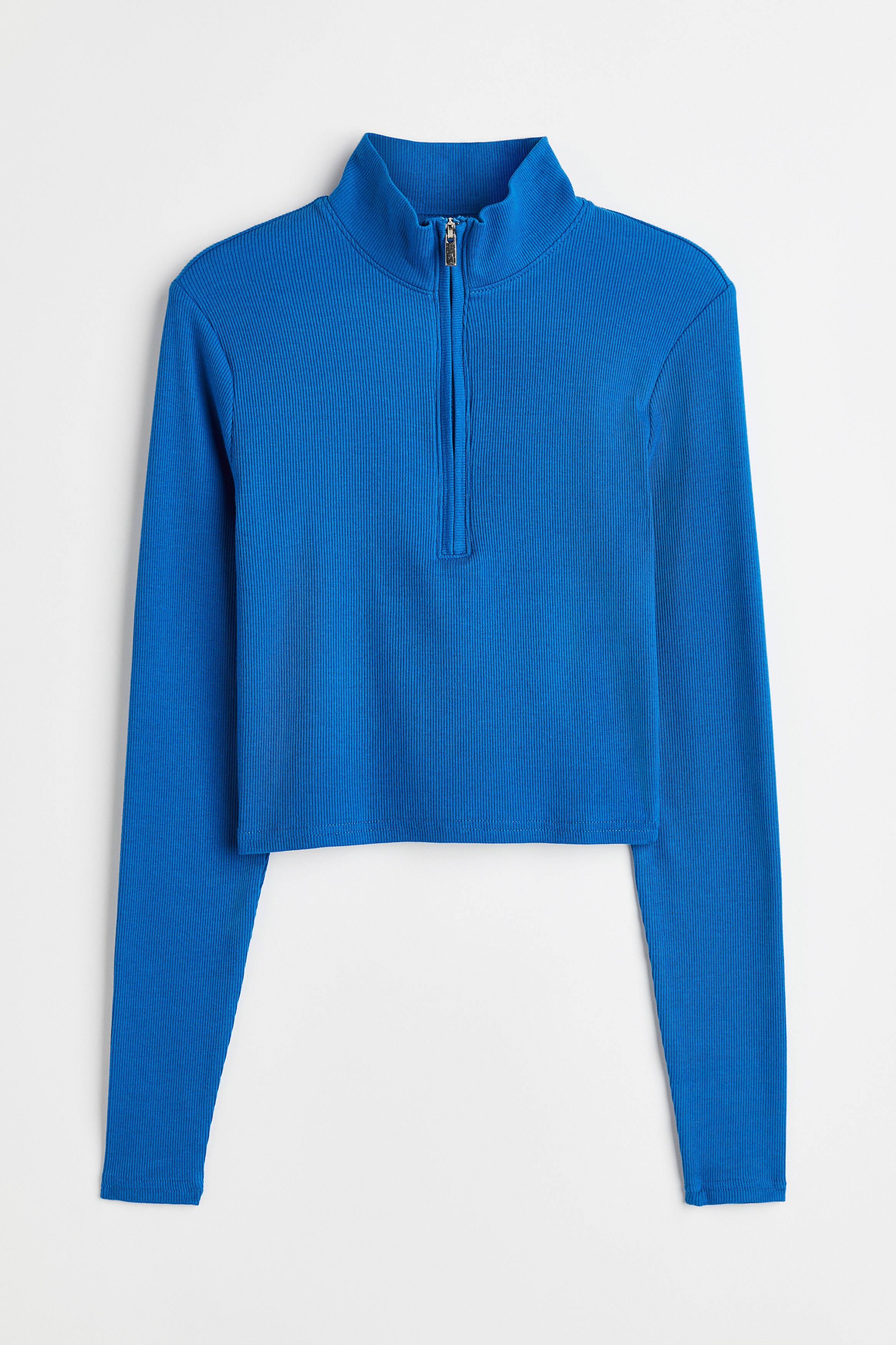 Half-zip Crop Top - Blue - Ladies | H&M US