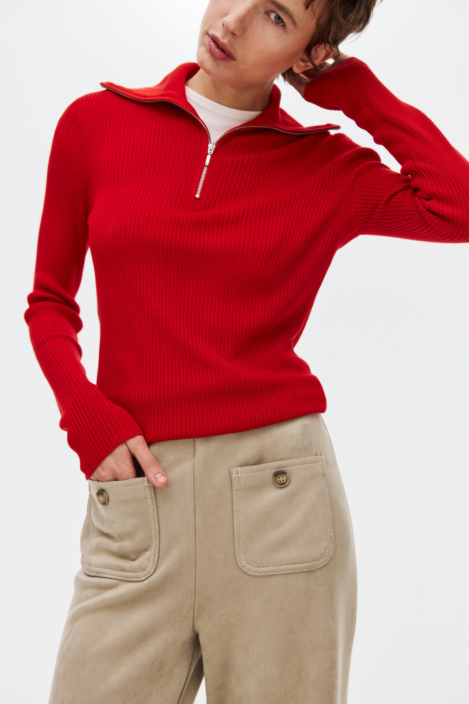 Jersey trousers - Beige/Dark brown/Dark beige - 5