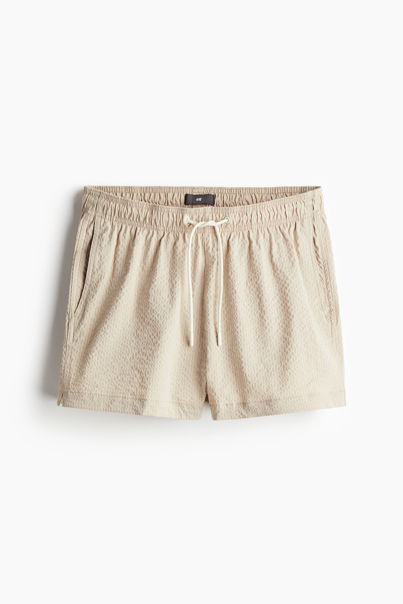 Seersucker swim shorts - Beige/Dusty green - 1