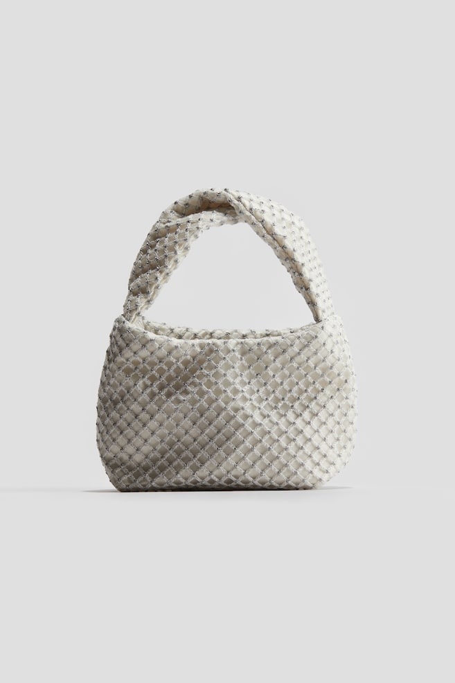 Glitzernde Netzhandtasche - Weiß - 1