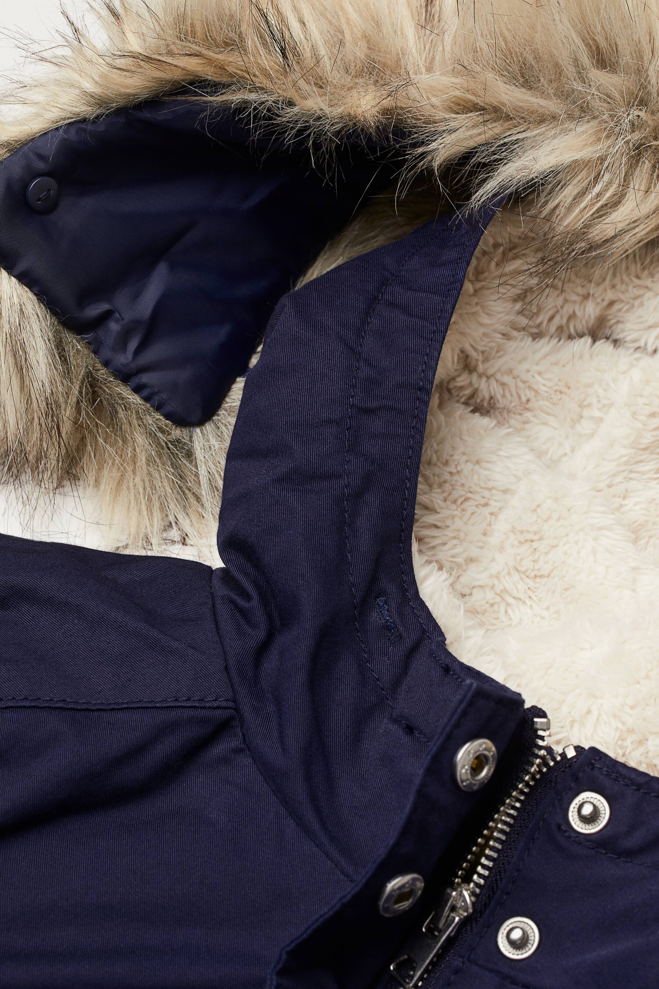 Προβολή μεγαλύτερης εικόνας: Παρκά με χνουδωτή επένδυση - Σκούρο μπλε - Ladies | H&M GR 5