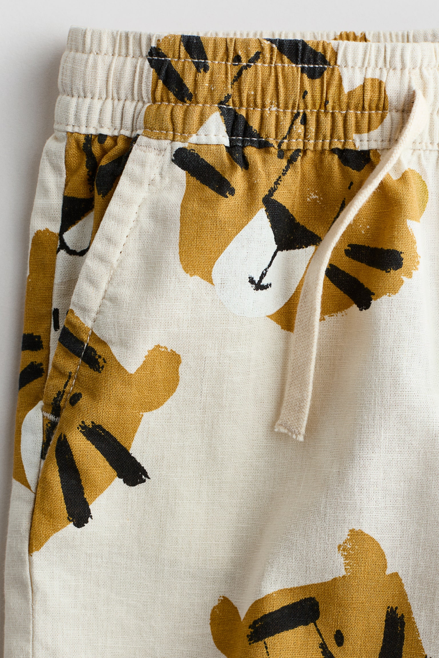 Quần short linen pha - Màu be nhạt/Hổ/Màu xanh dương đậm/Kẻ trắng/Màu xanh tím than - 2