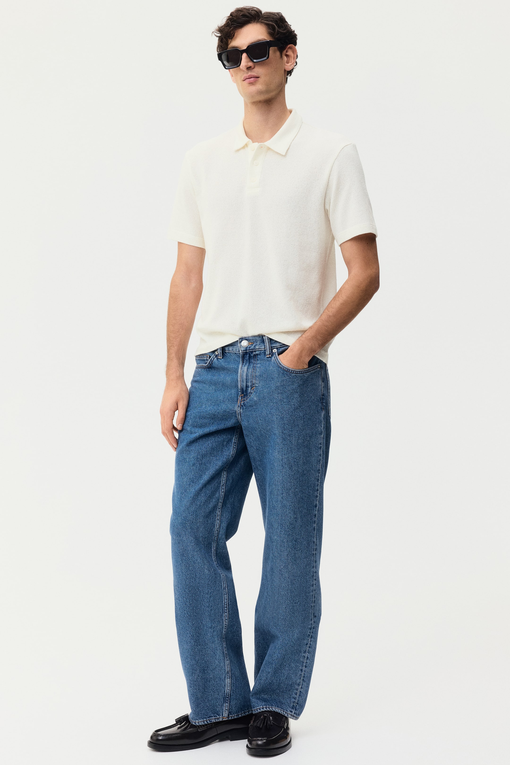 Xem ảnh lớn hơn: Áo polo Regular Fit - Màu kem - Men | H&M VN 2
