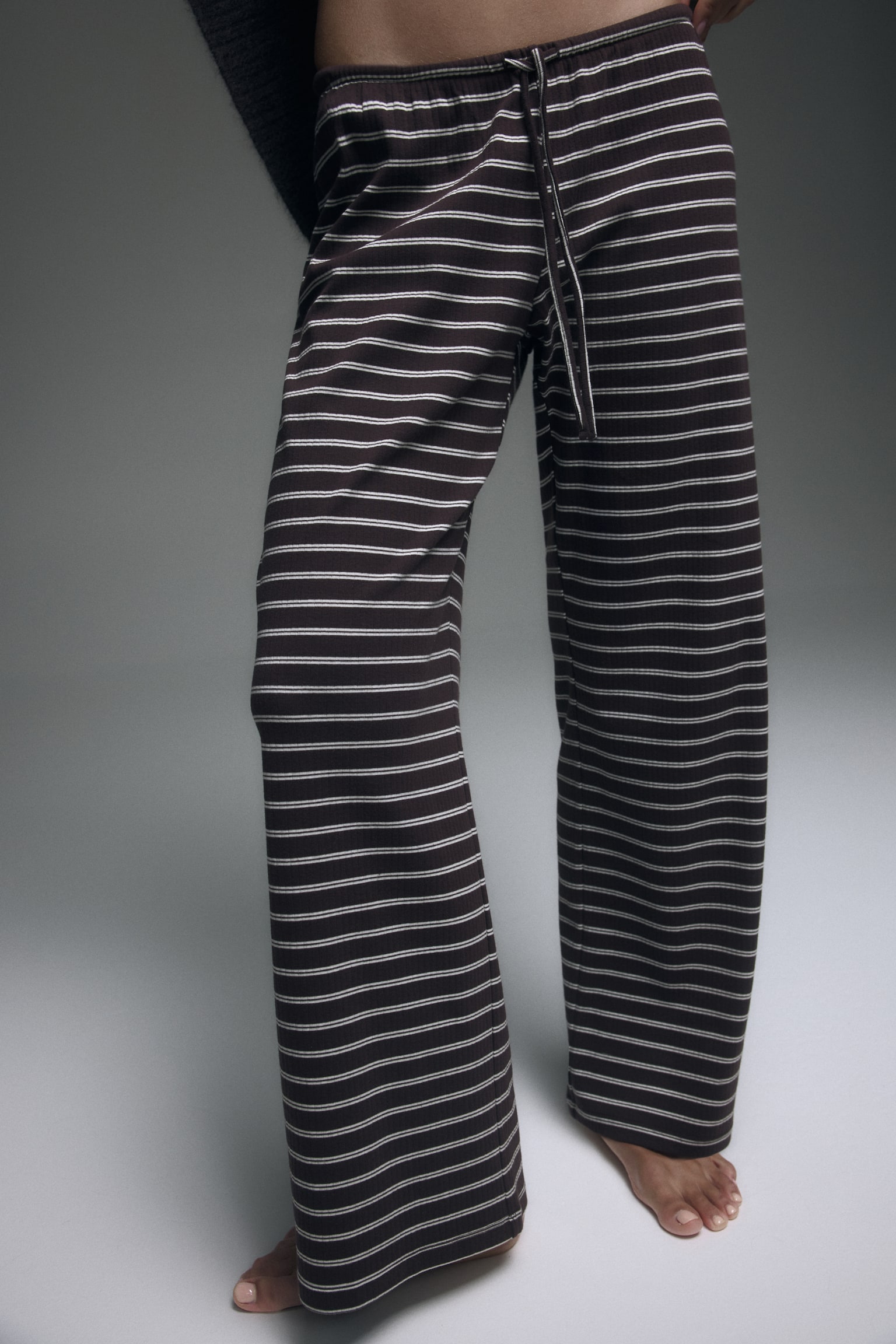 Cotton-blend trousers - Dark brown/Striped/Black/Striped/White/Light pink striped/White/Pink striped/Dark brown/Striped/White/Light blue striped - 7
