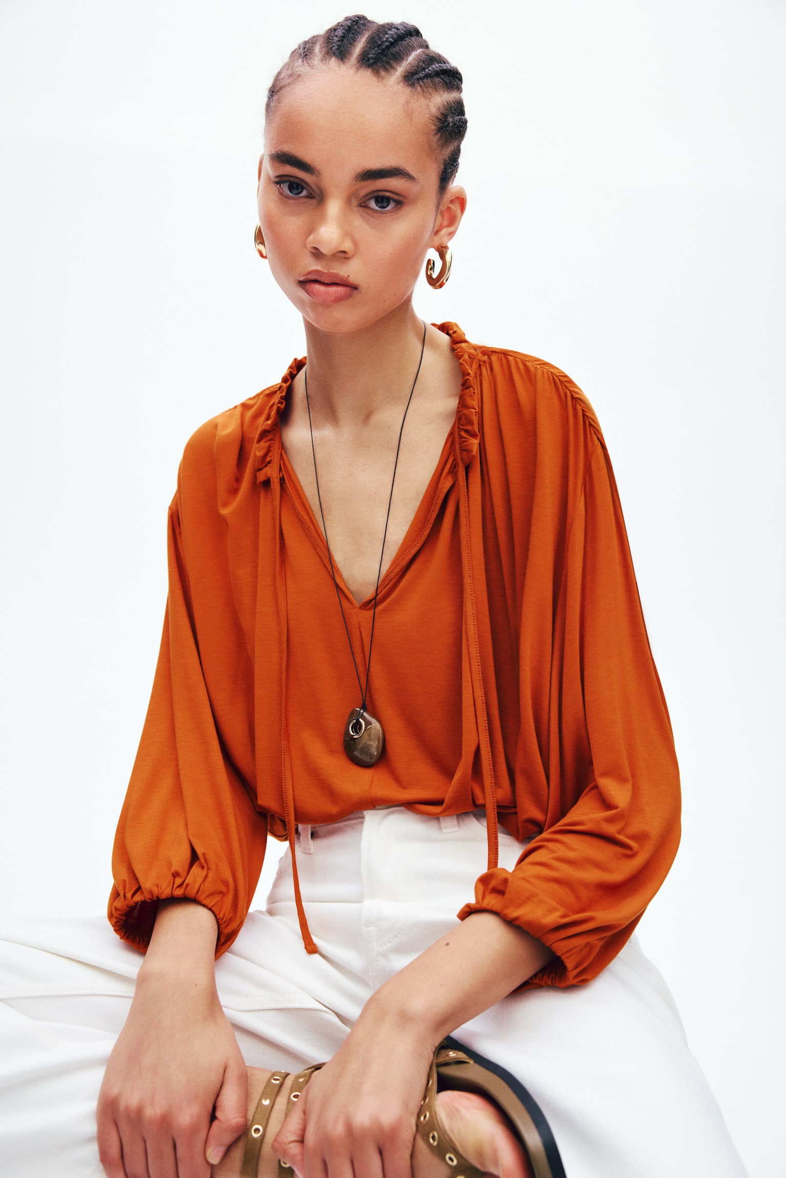 Gathered Viscose Top - 2