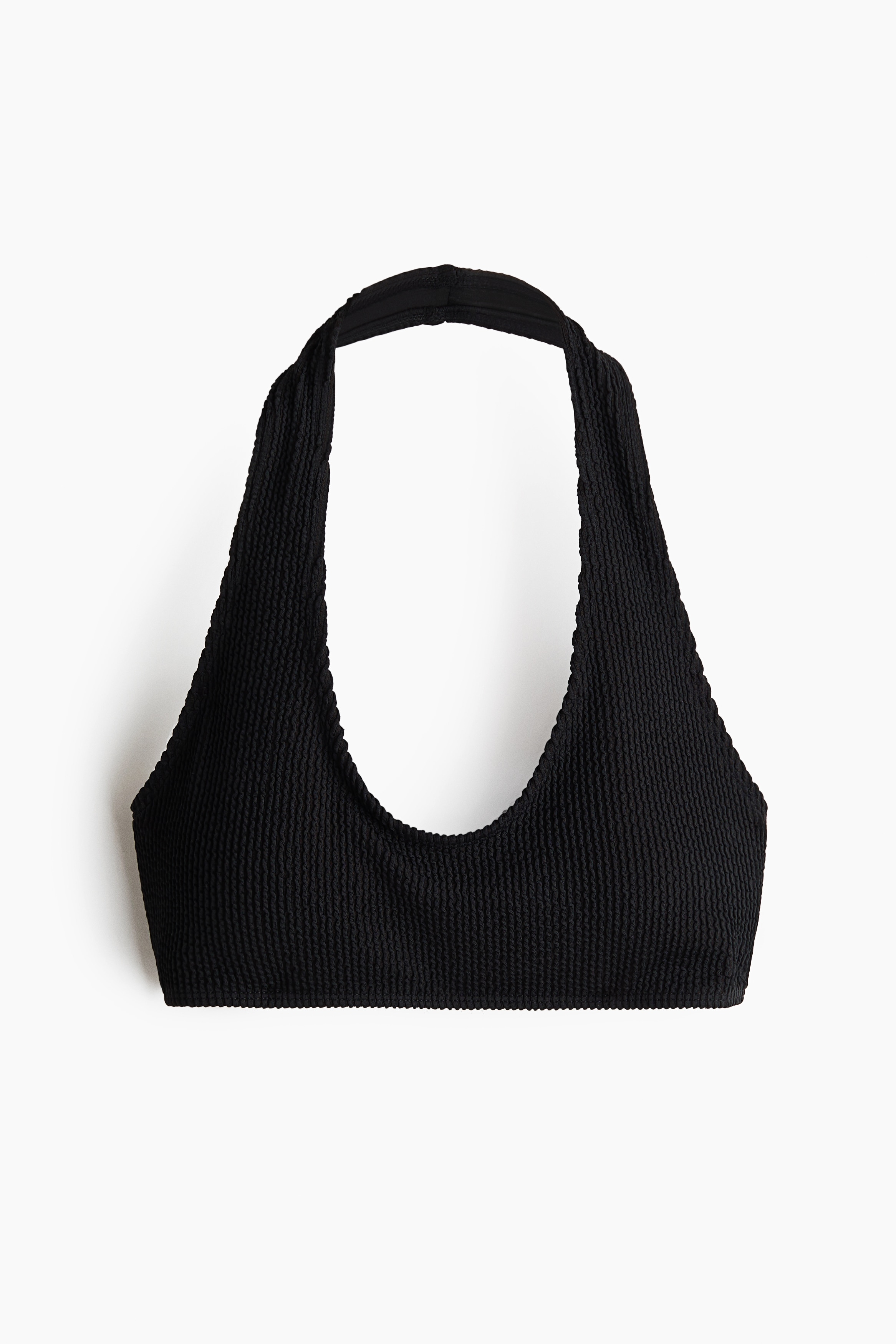 Wattiertes Neckholder-Bikinitop - Schwarz