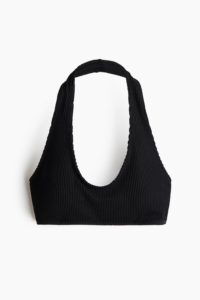 Padded Halterneck Bikini Top - Black - 1