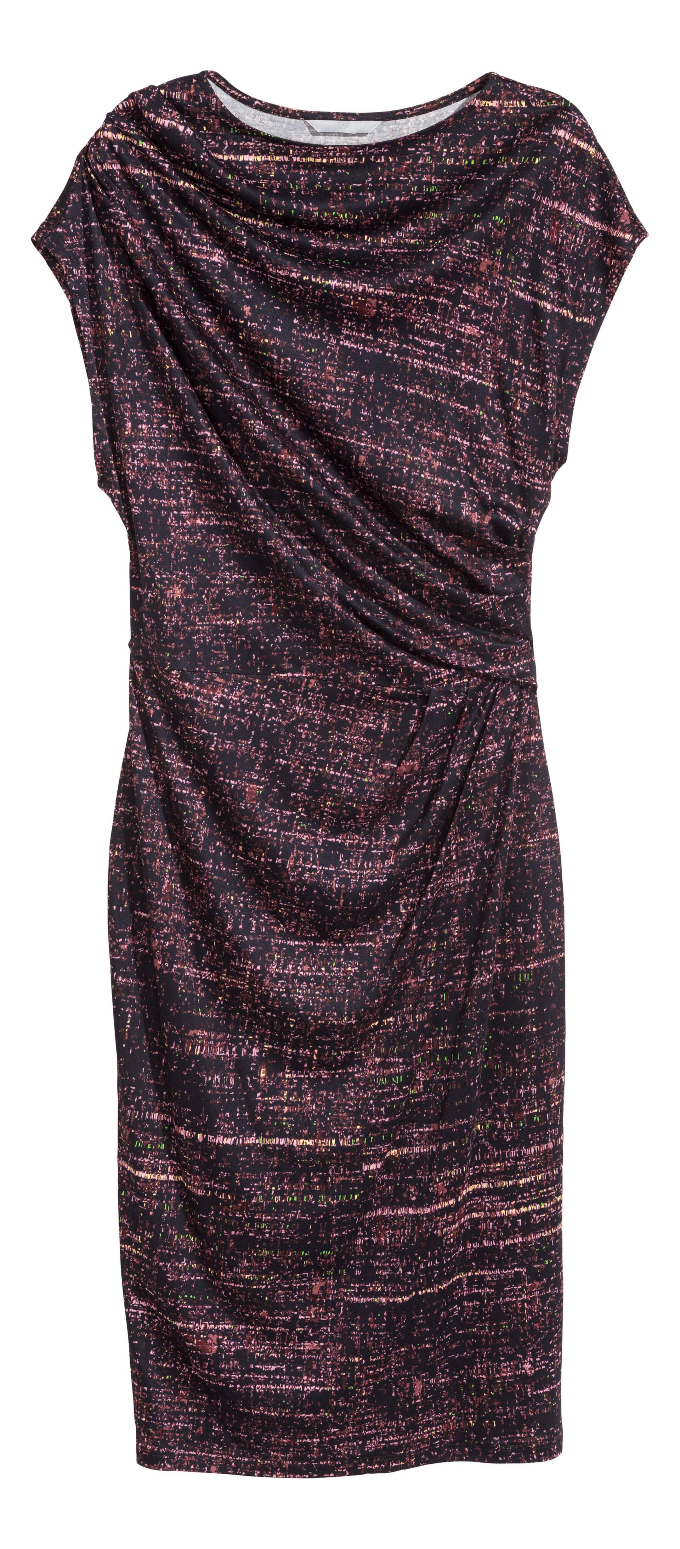 View larger image: Draped dress - Black/Patterned - Ladies | H&M GB 1