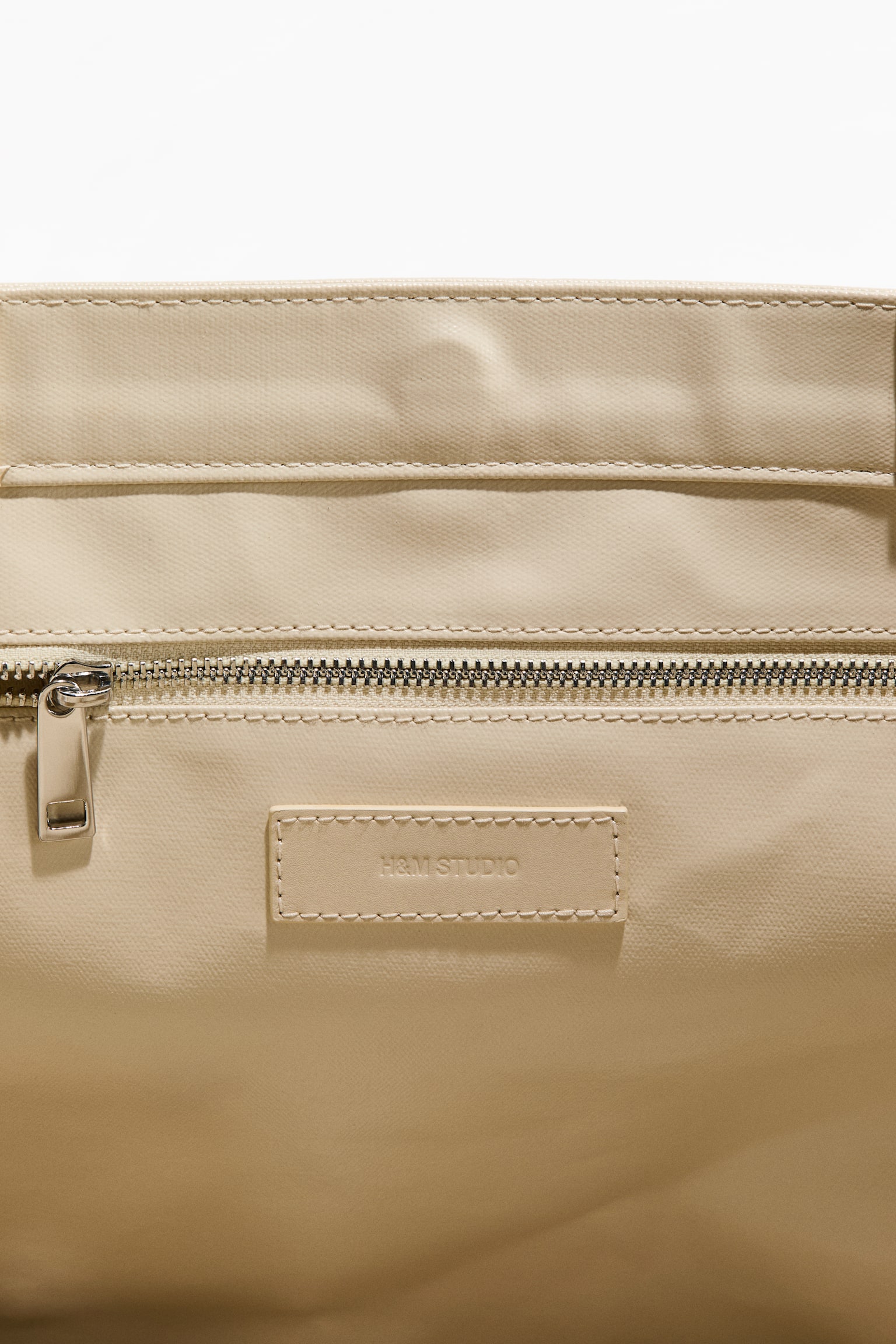 Coated canvas tote bag - Light beige - 4