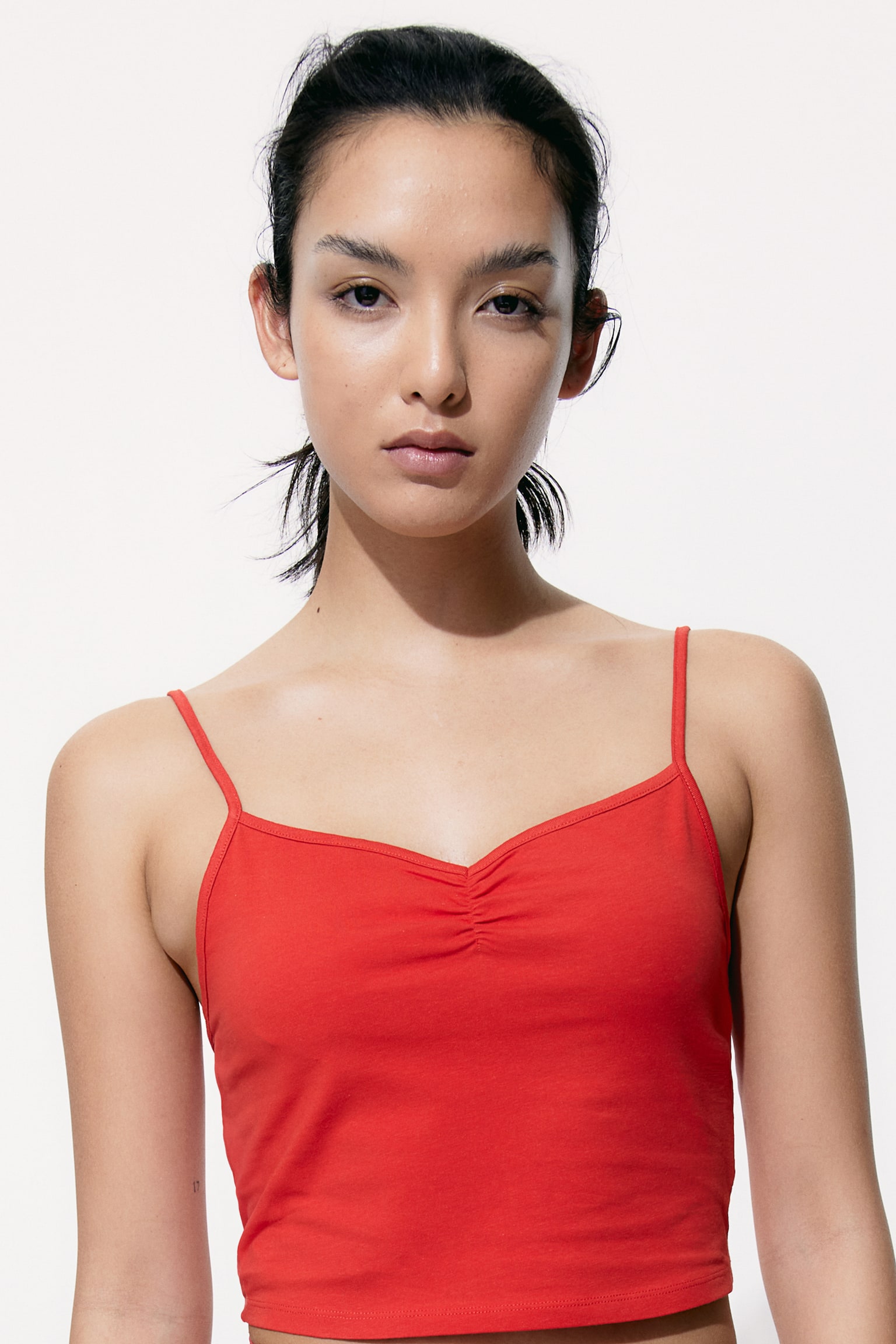 Cropped strappy top - Bright red/White/Dark grey/Black - 3