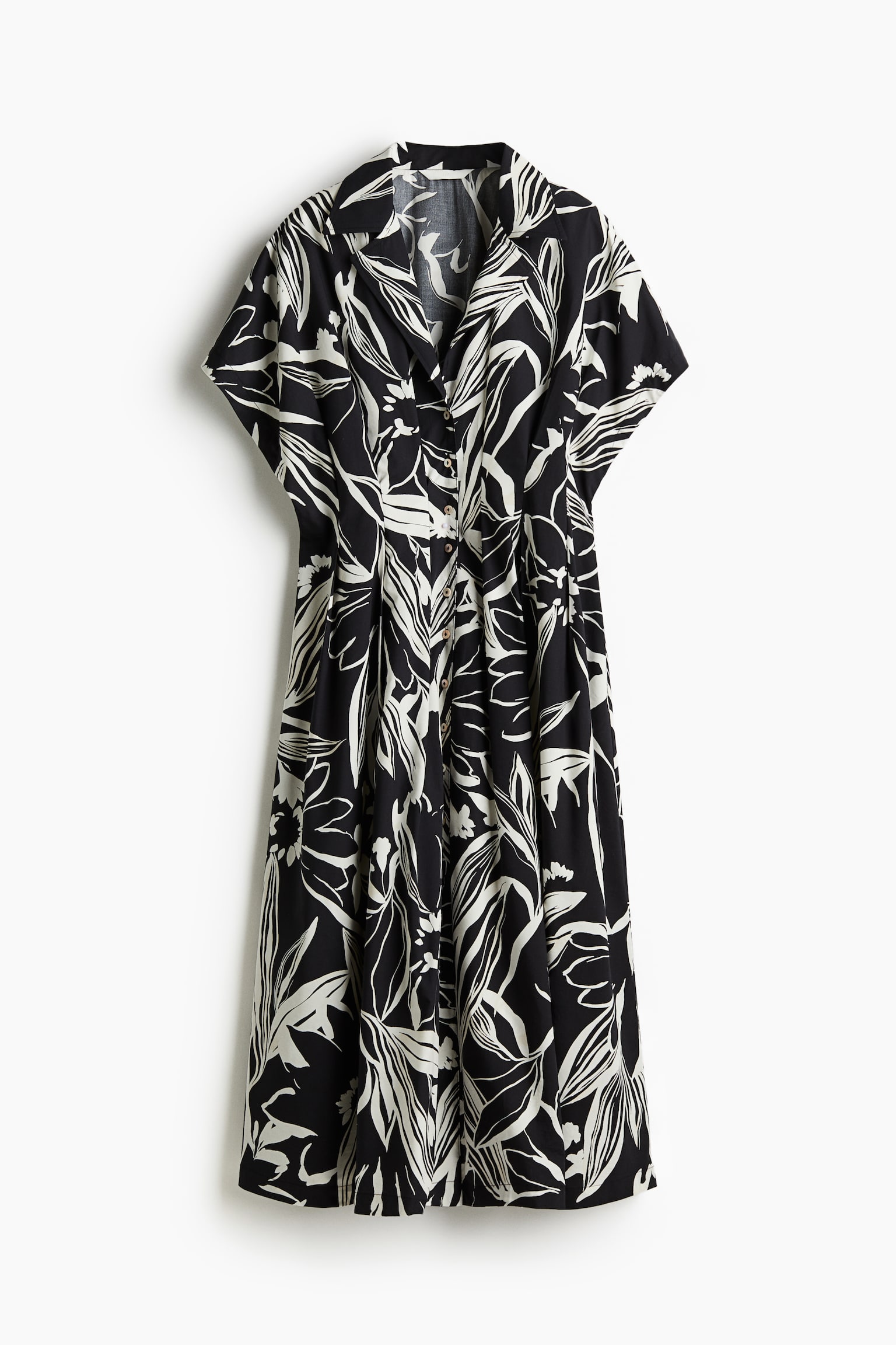 Pattern Poplin Dress - Black/Floral - 2