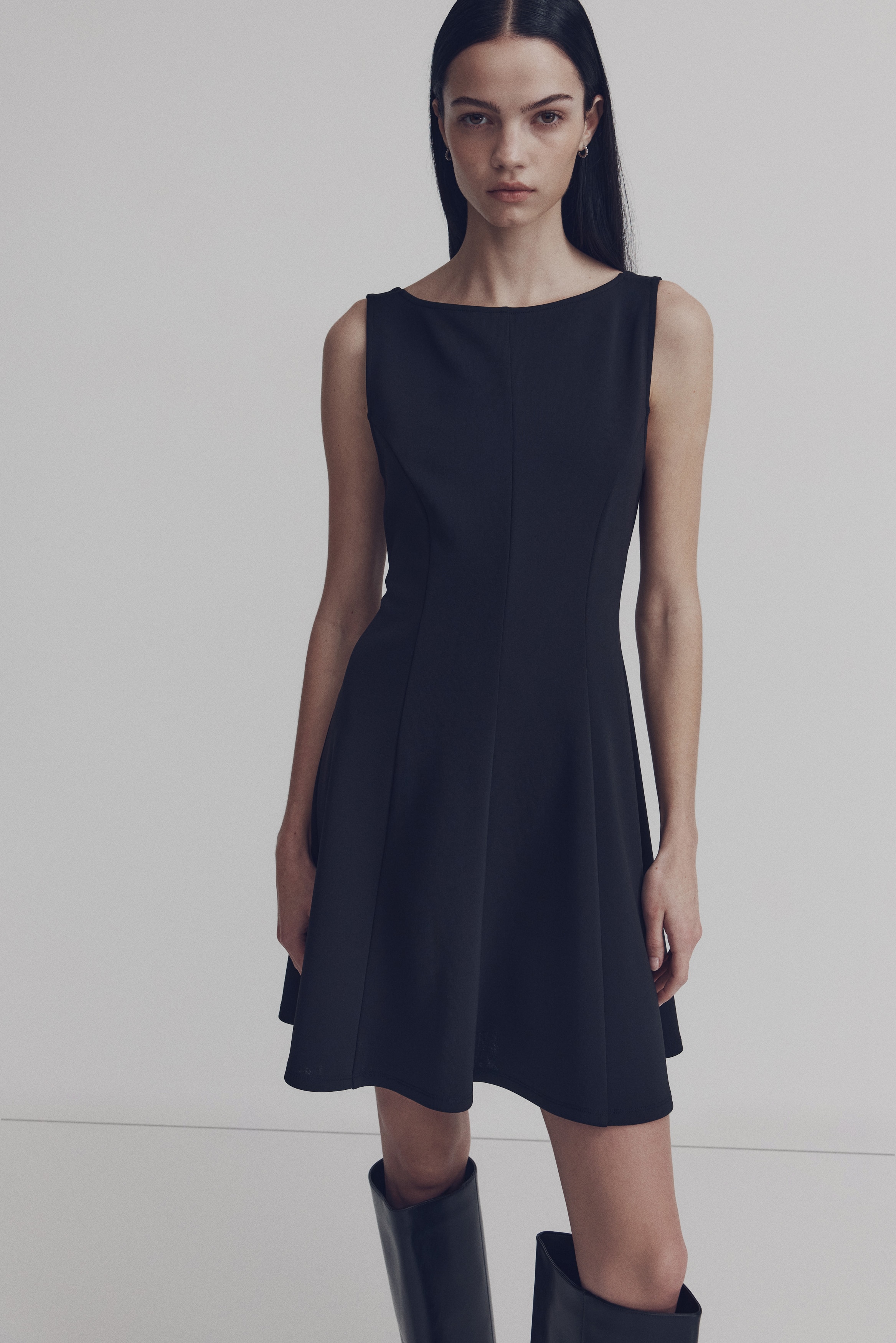 Ladies - Black Low-Back Jersey Dress - Size: XS - H&M