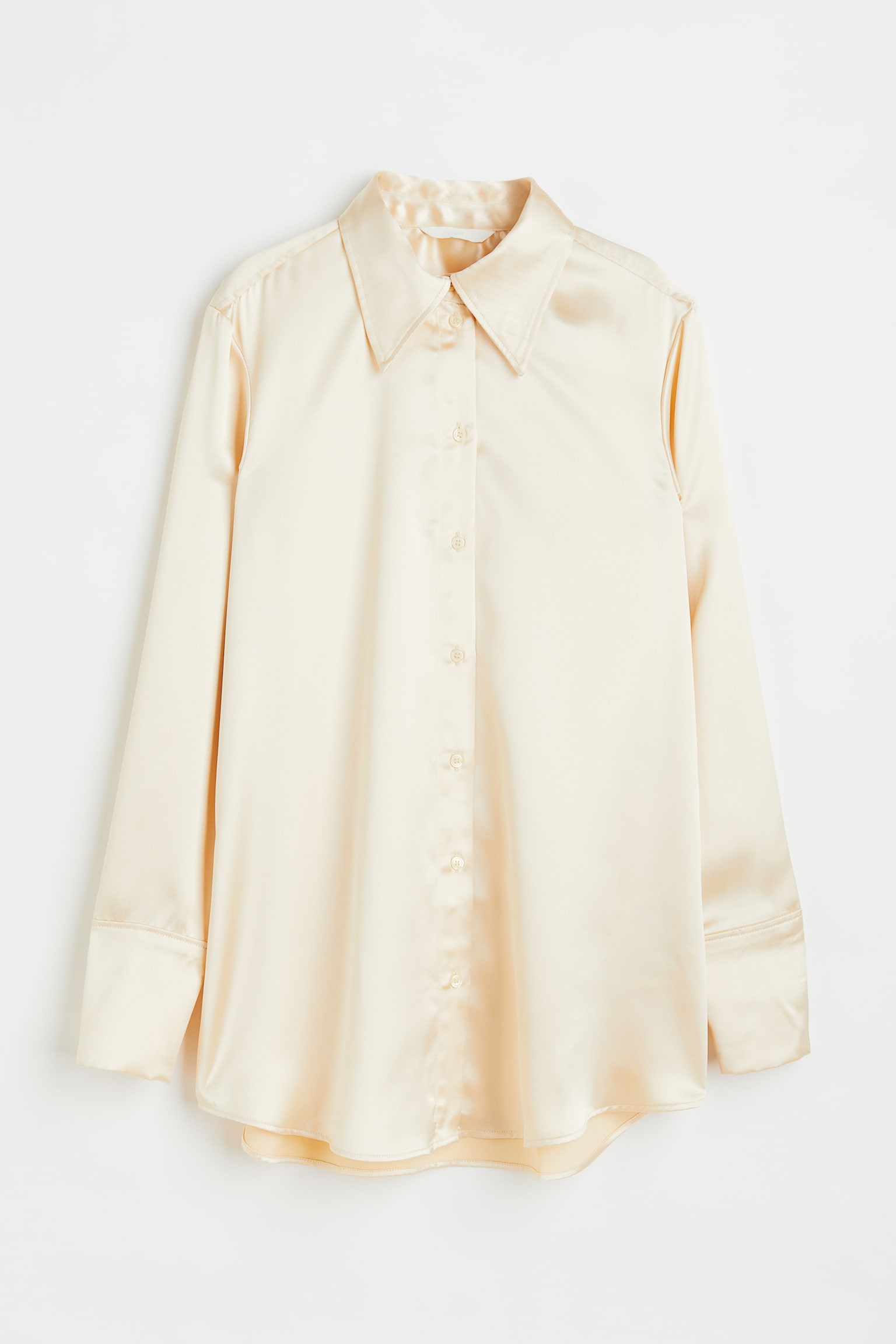 Satin Blouse - Cream/Black/Natural white/Check - 1