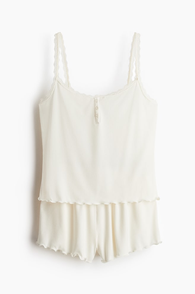Modal-blend pyjamas - Cream/Powder pink - 1