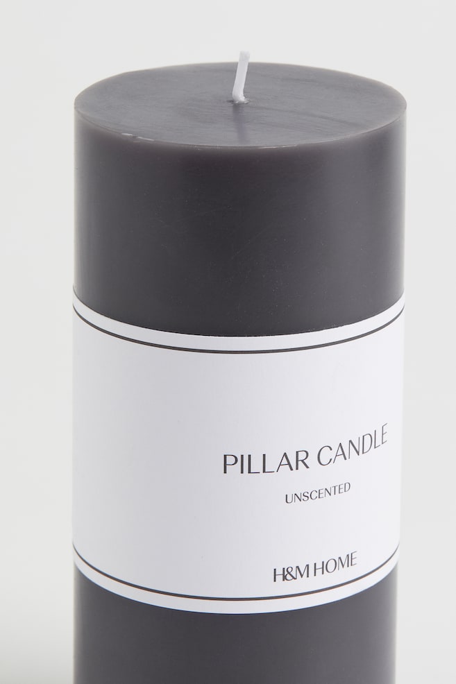 Large pillar candle - Dark grey/White/Light grey - 2