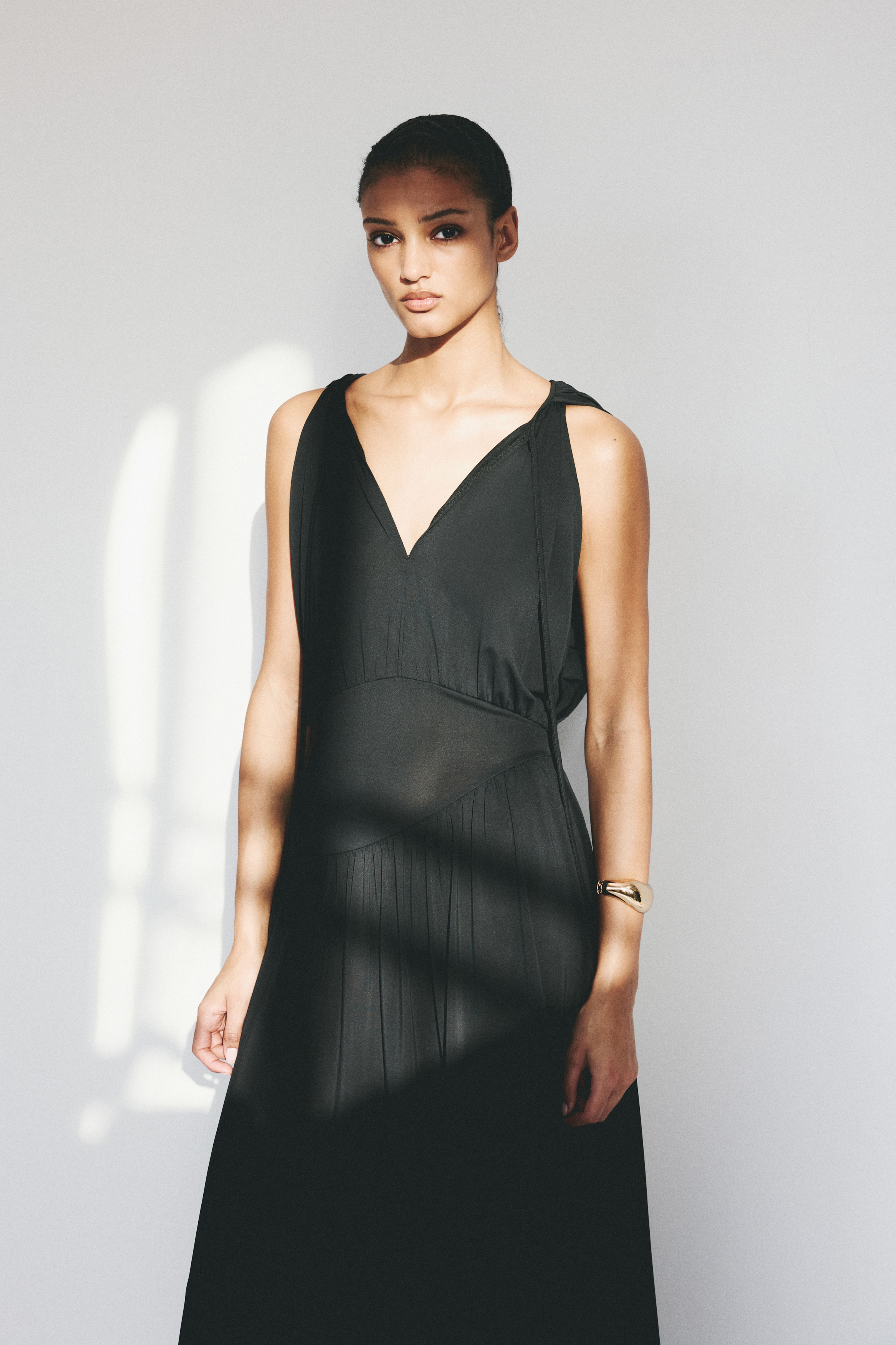 Cape-Detail Jersey Dress