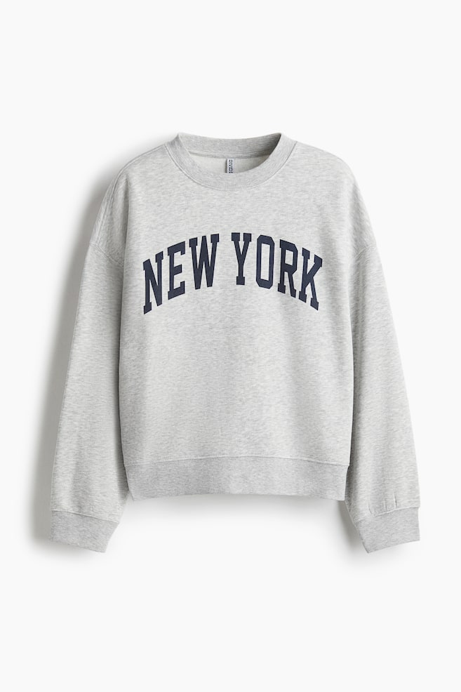 Oversized Sweatshirt - Light gray/New York/Navy blue/47 - 1