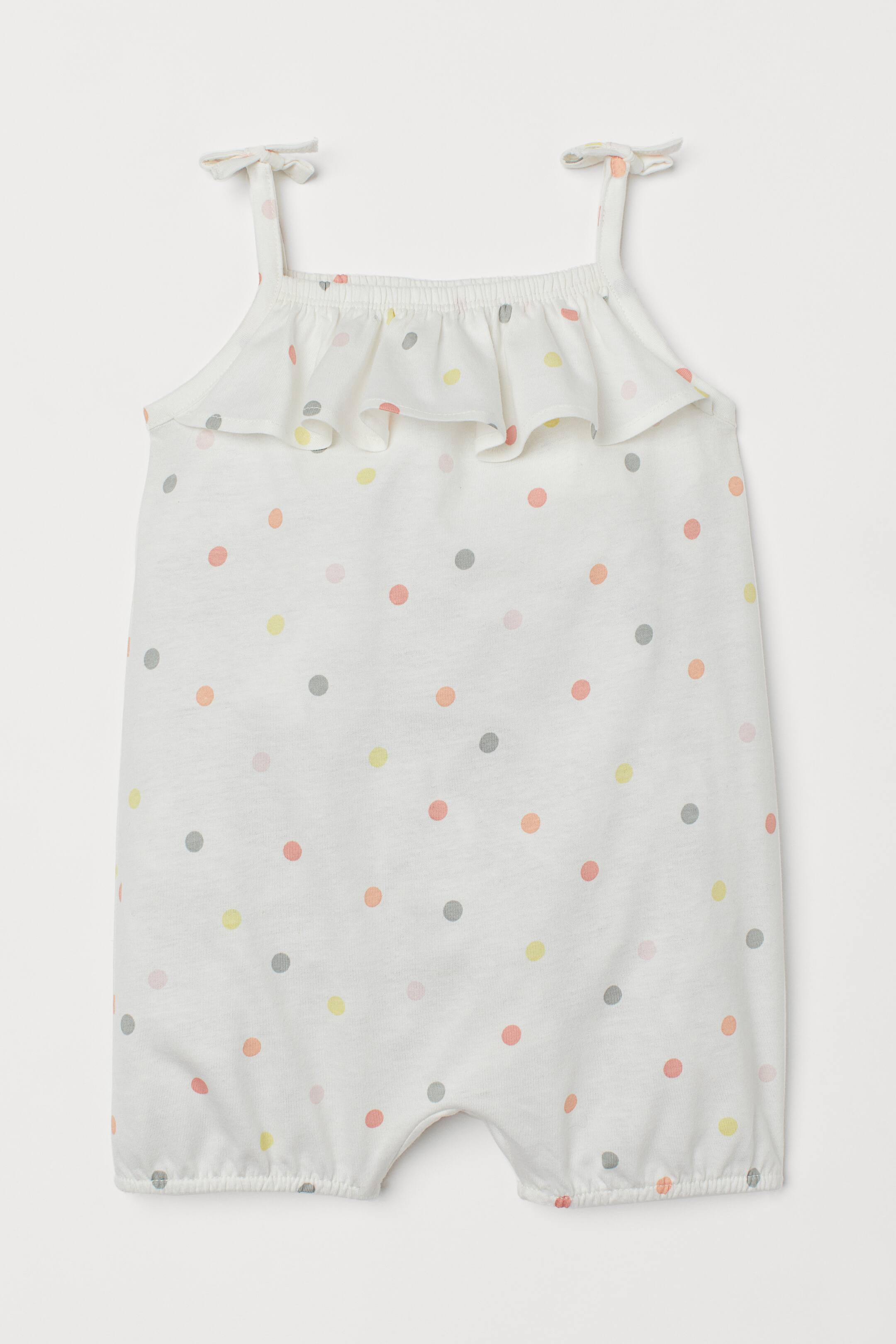 Se større billede: Sommerdragt med flæse - Naturhvid/Prikket - BØRN | H&M DK 1