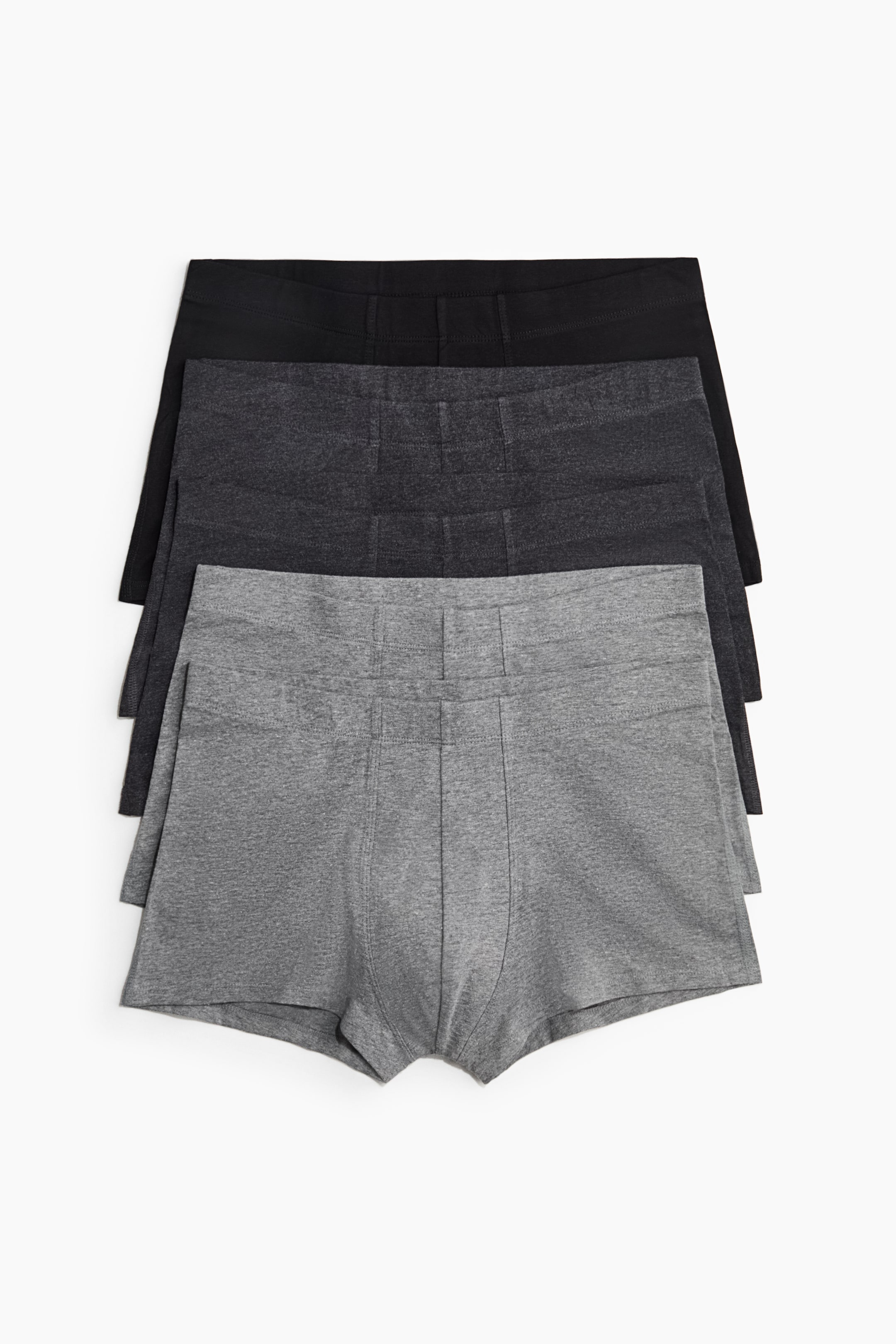拡大画像を表示: コットンボクサーブリーフ 5枚セット - Dark grey - Men | H&M JP 1