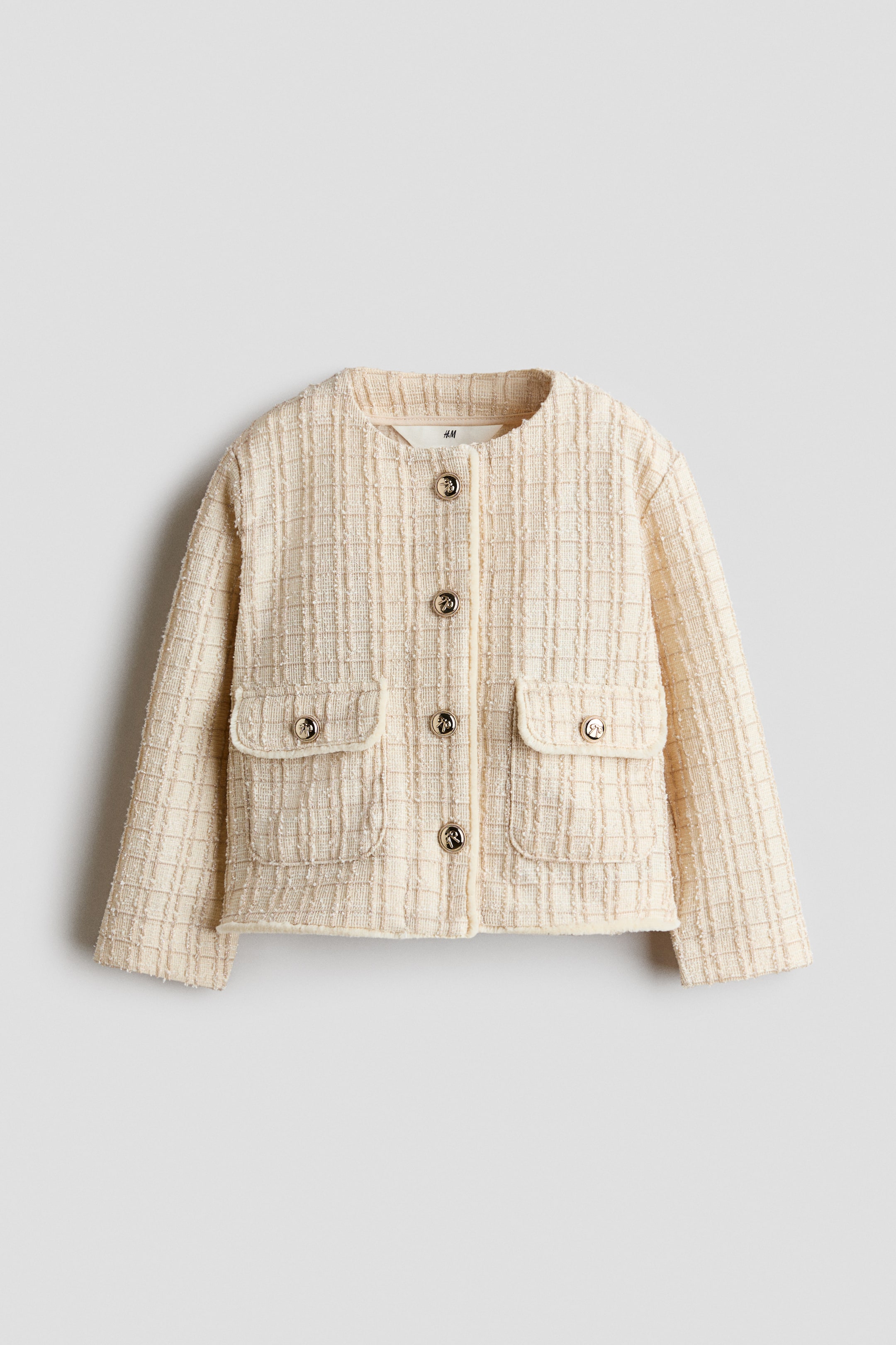 View larger image: Bouclé jersey blazer - Light beige - Kids | H&M 1