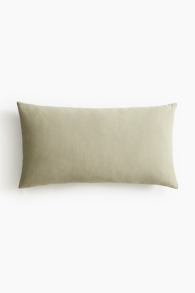 Cotton Muslin Pillowcase - Light dusty green/Dark green/White/Light pink/Dark beige/Light pink/Charcoal gray - 1