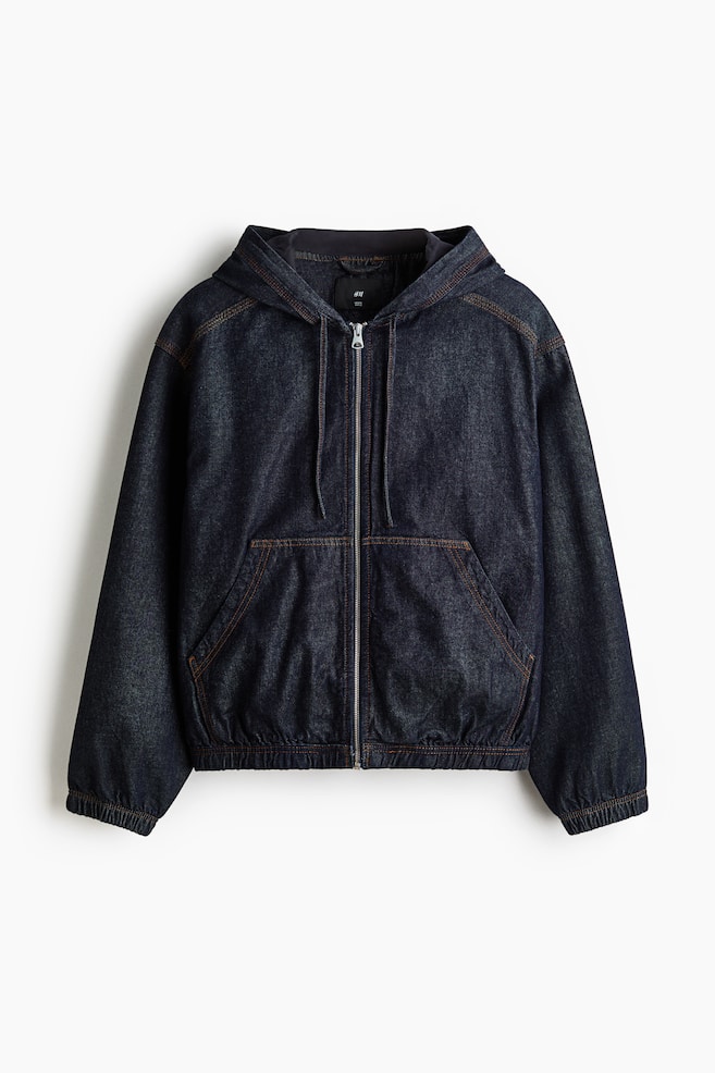 Hooded Workwear Jacket - Dark denim blue/Beige/Dark gray - 1