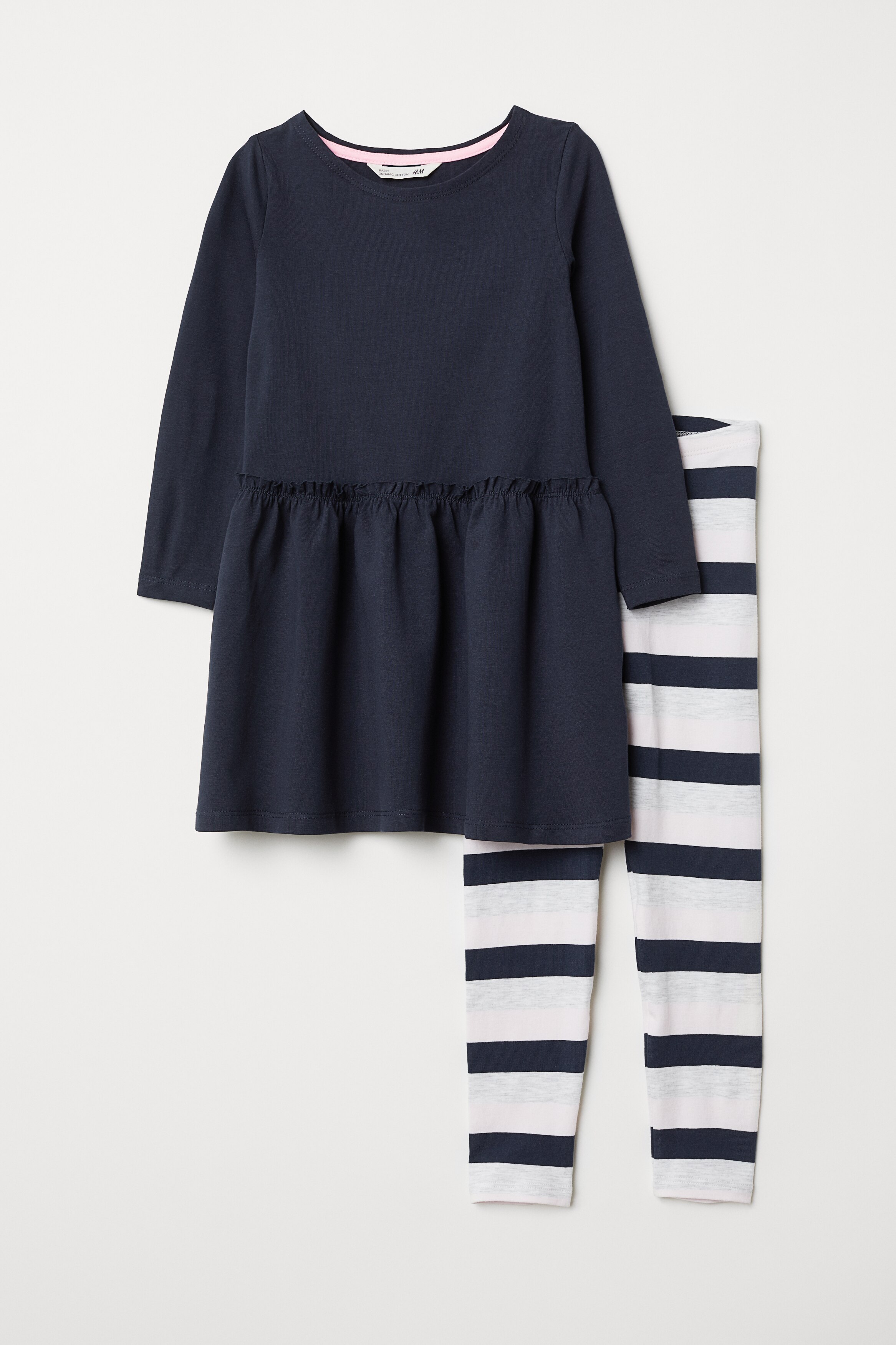 Lot De 2 Robes Et Leggings Fille - M&S (4-5 Ans) Et H&M (3-4 Ans) - Occasion Très Bon état
