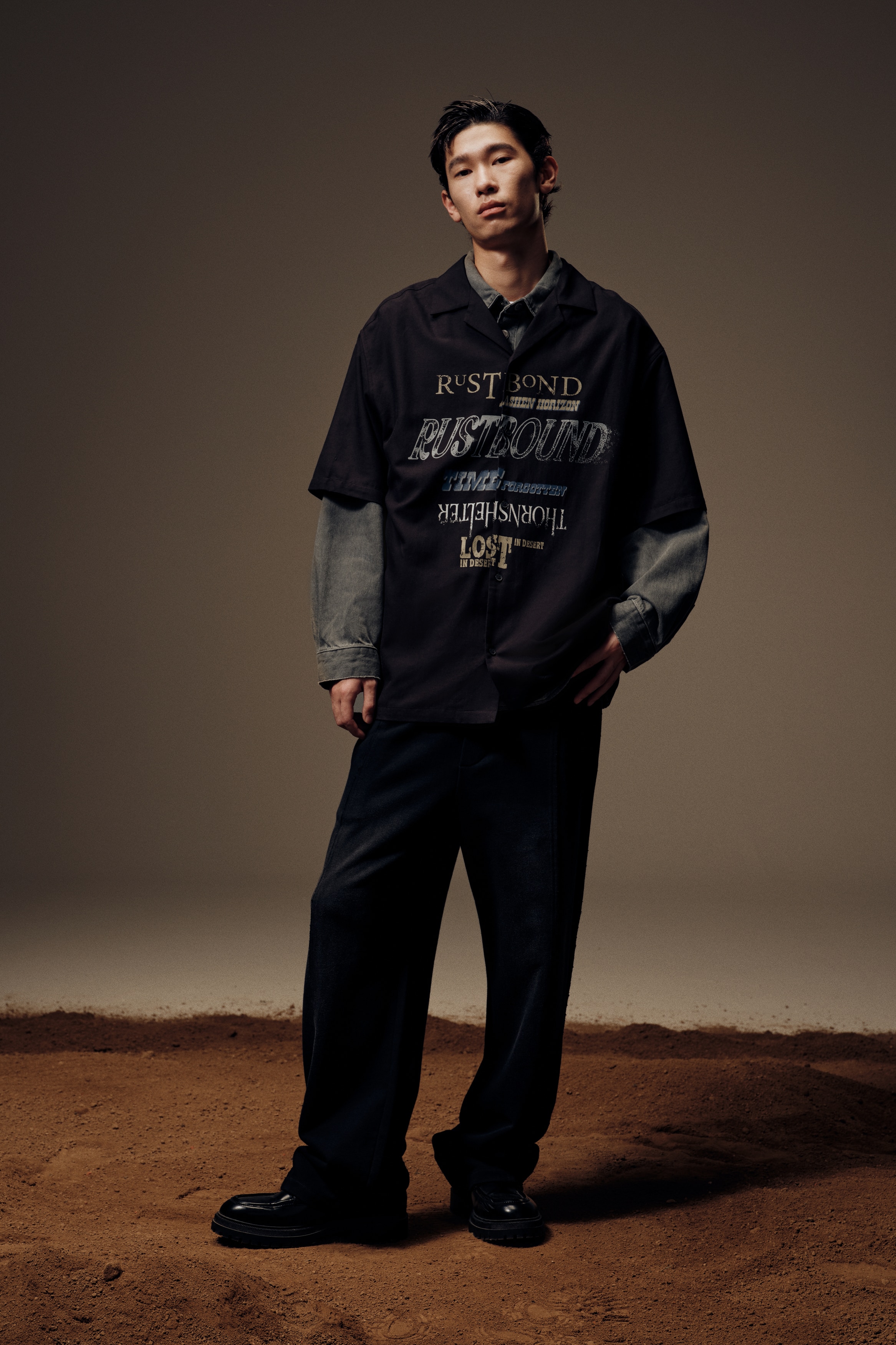 Loose Fit Resort shirt - Black/Rustbound/Beige/Patterned/Dark purple/Rustbound