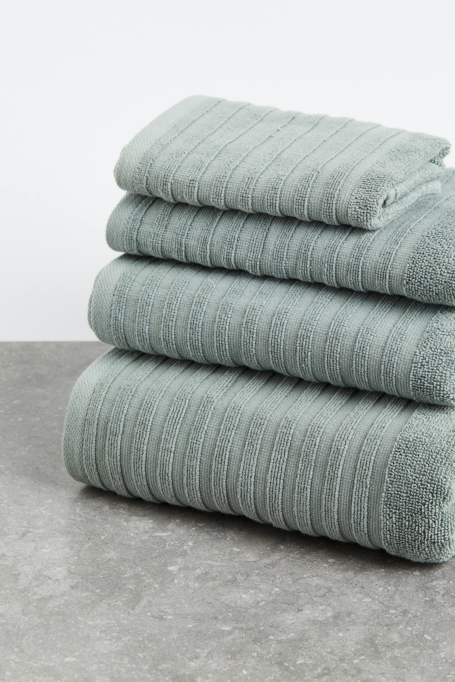 2-pack cotton guest towels - Sage green - 4