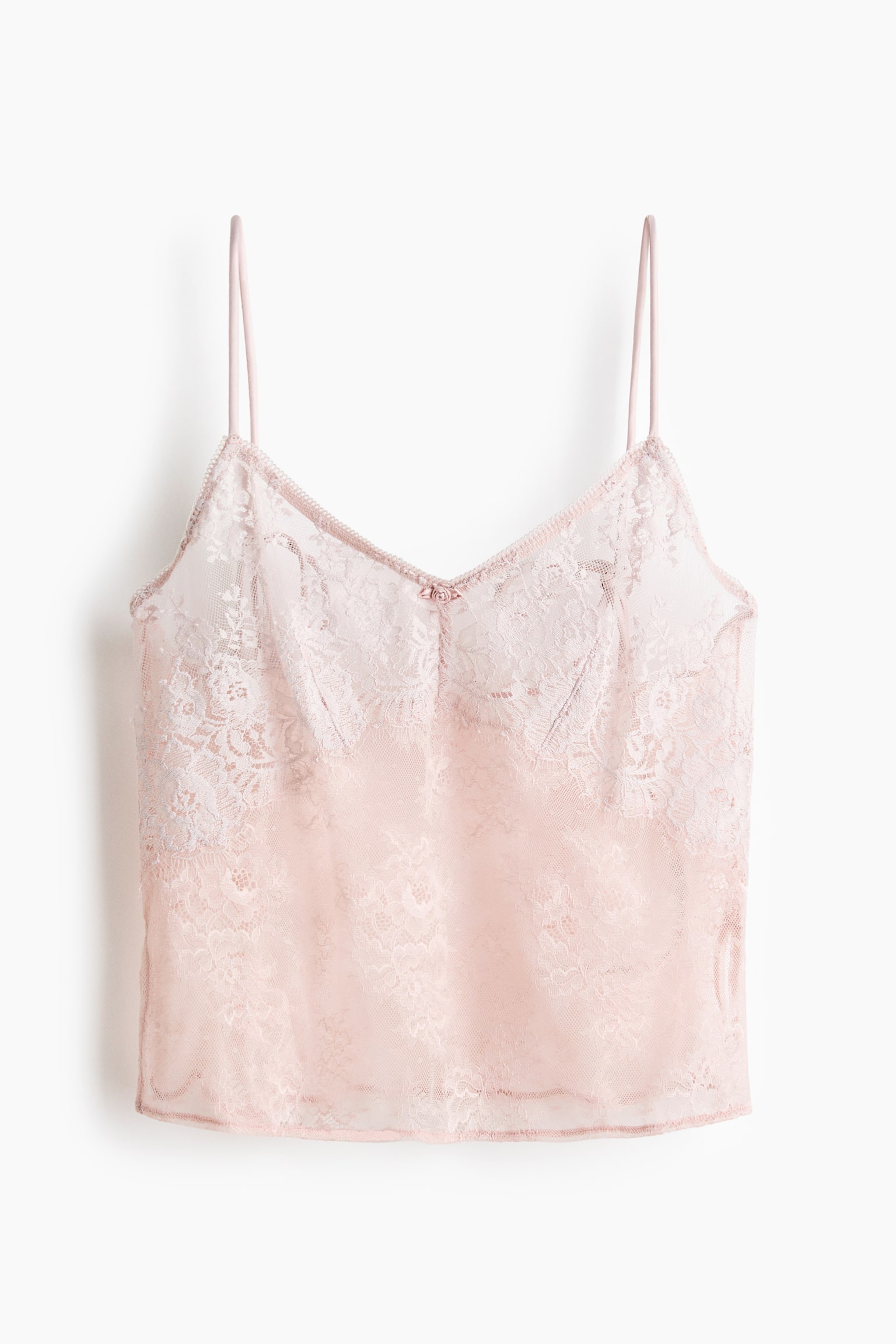 Lace strappy top - Rose clair/Noir - 1