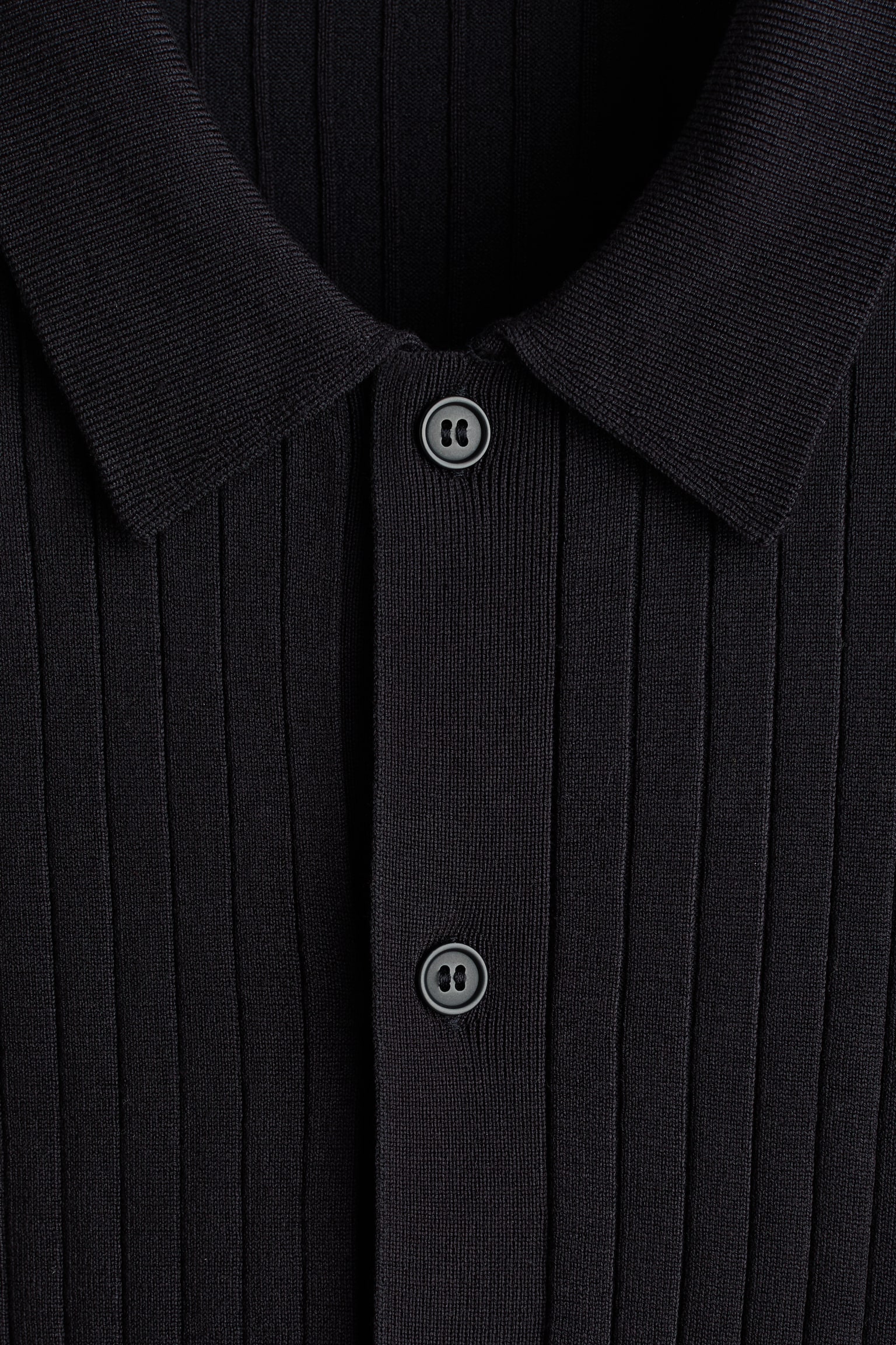 Regular Fit Rib-knit shirt - Dark blue/Cream/Dark brown - 2