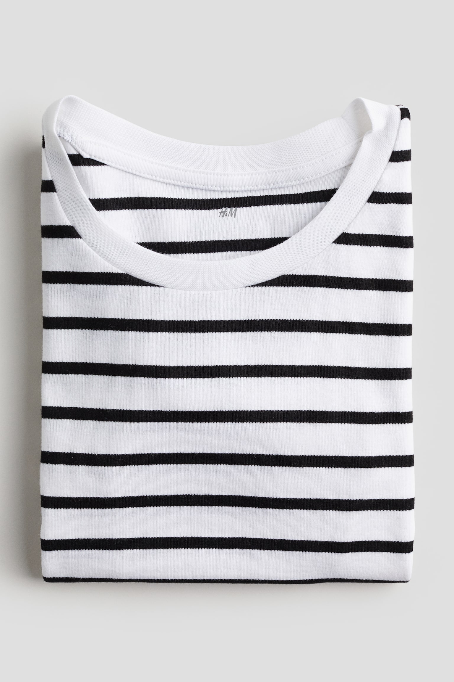 Short-sleeved jersey dress - White/Black striped - 3