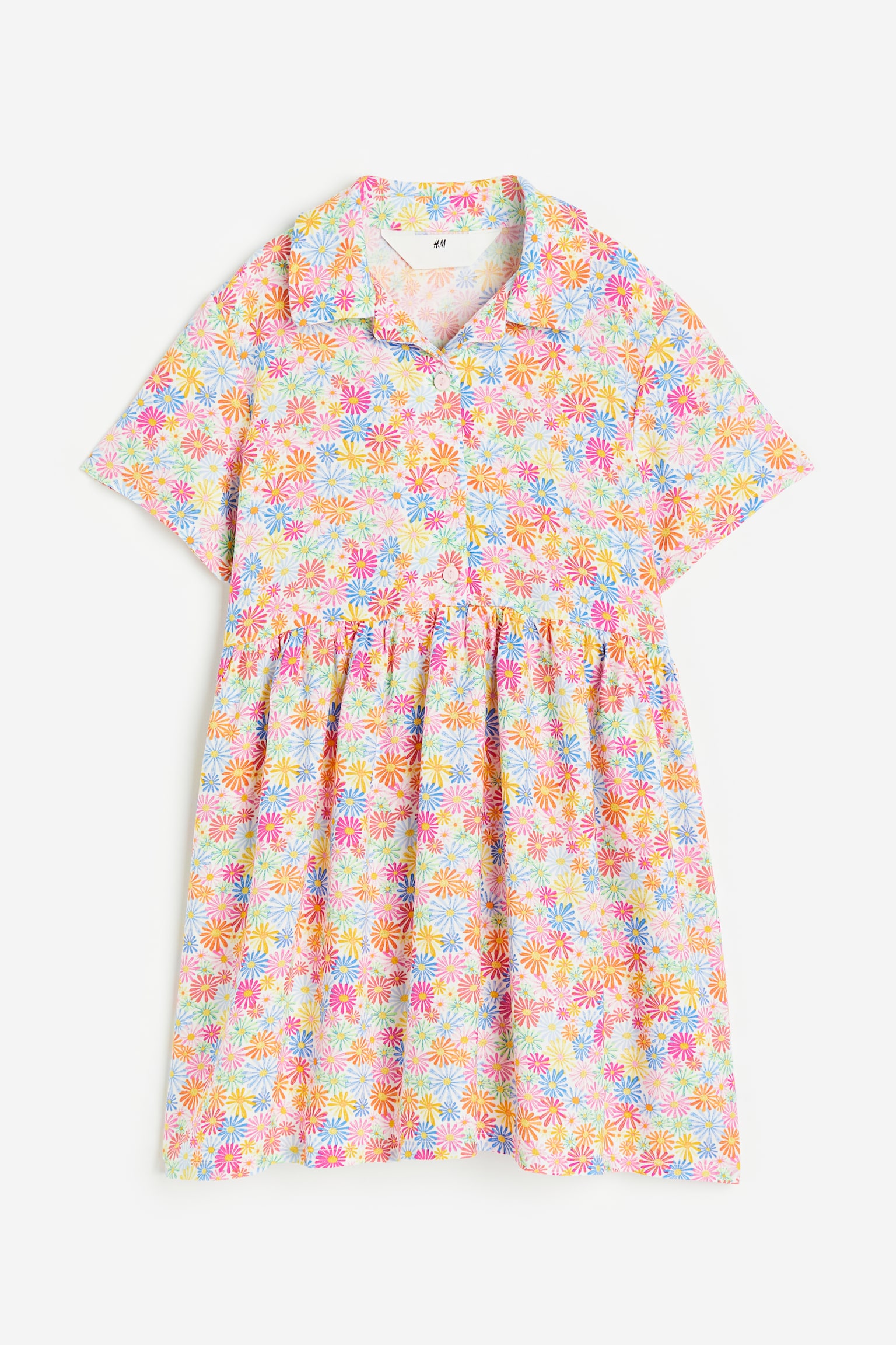 Shirt dress - White/Floral/Coral/Butterflies - 1