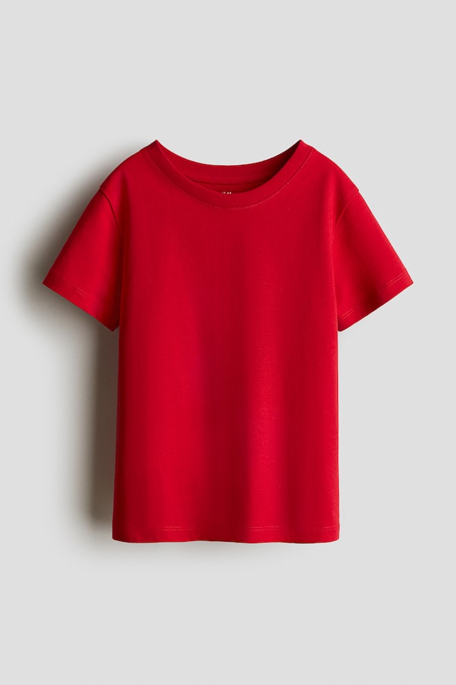 Cotton T-shirt - Bright red/White/Light blue/Light blue/Striped/Mole marl/Light turquoise/Black/White/Dark red striped/Dusty blue/Light red/Navy blue/Light grey marl/Dark blue/White/Dusty green/Striped - 1
