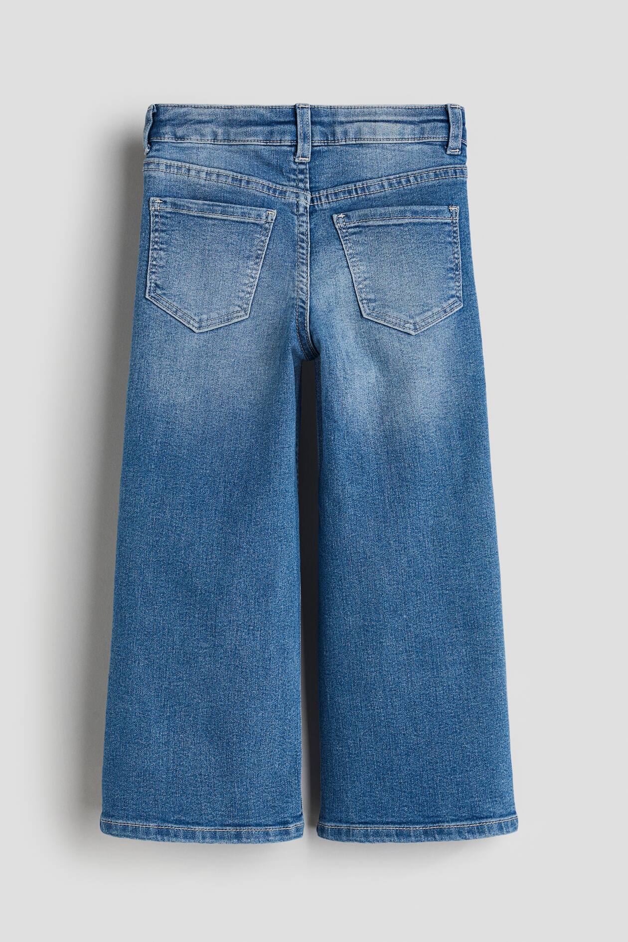 Jeans Baggy Fille Motif Cœur - Coupe Slim évasé, Extensible - Pour 7-14 Ans, Style Streetwear Vintage