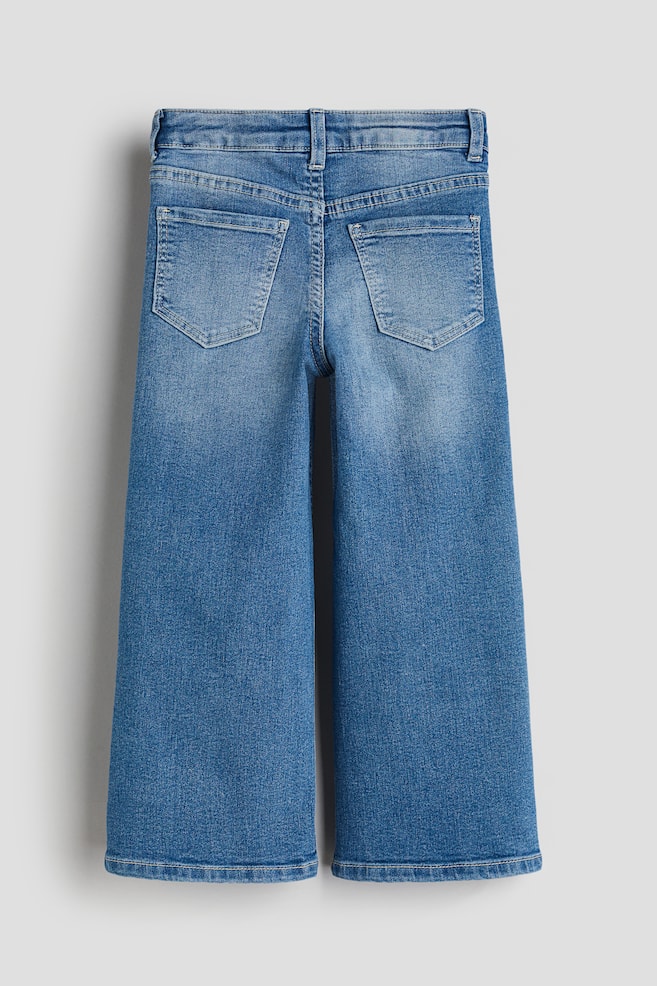 Superstretch Wide Leg Jeans - Denimblå/Lys denimblå/Hvit - 7