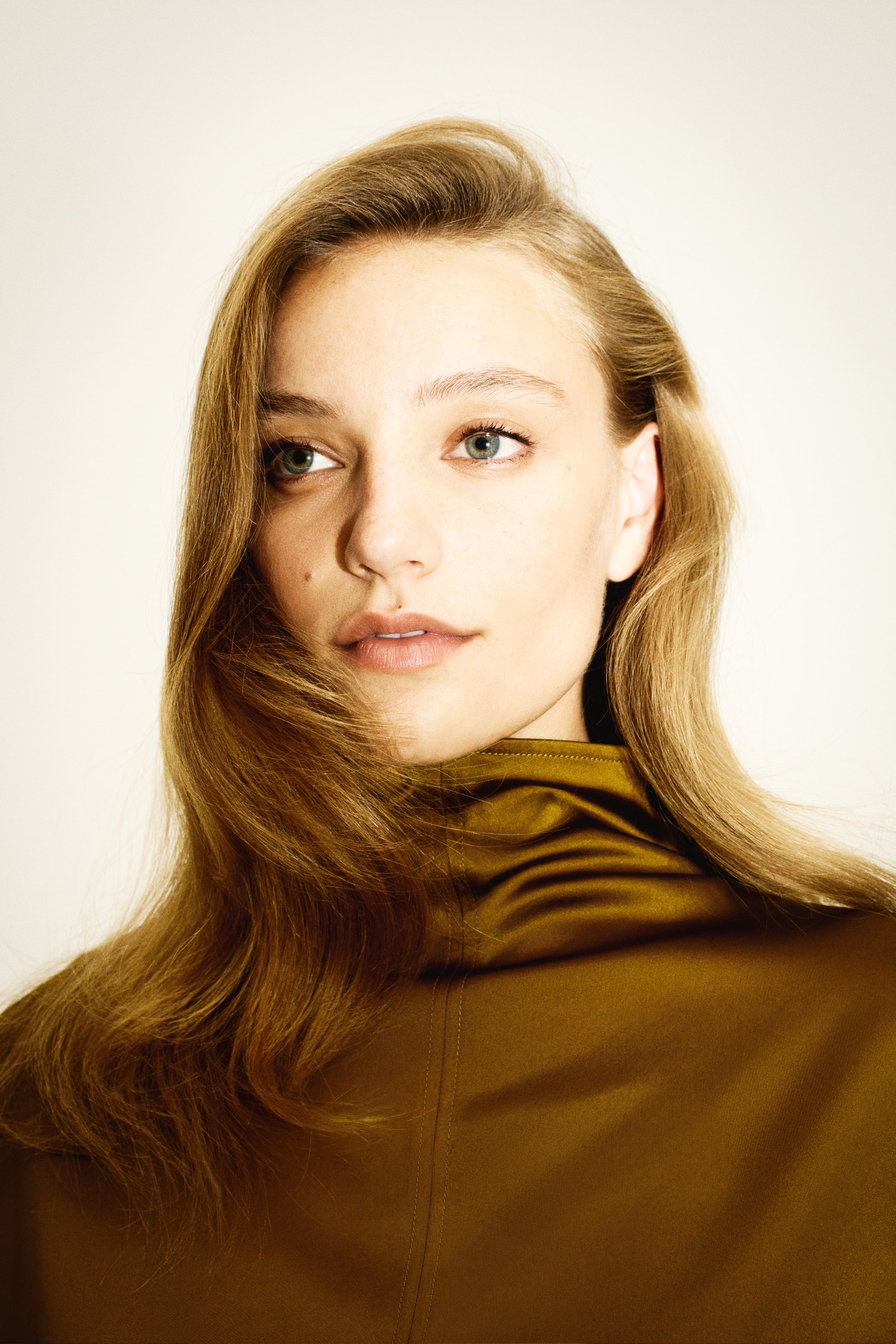 Satin Mock Turtleneck Top