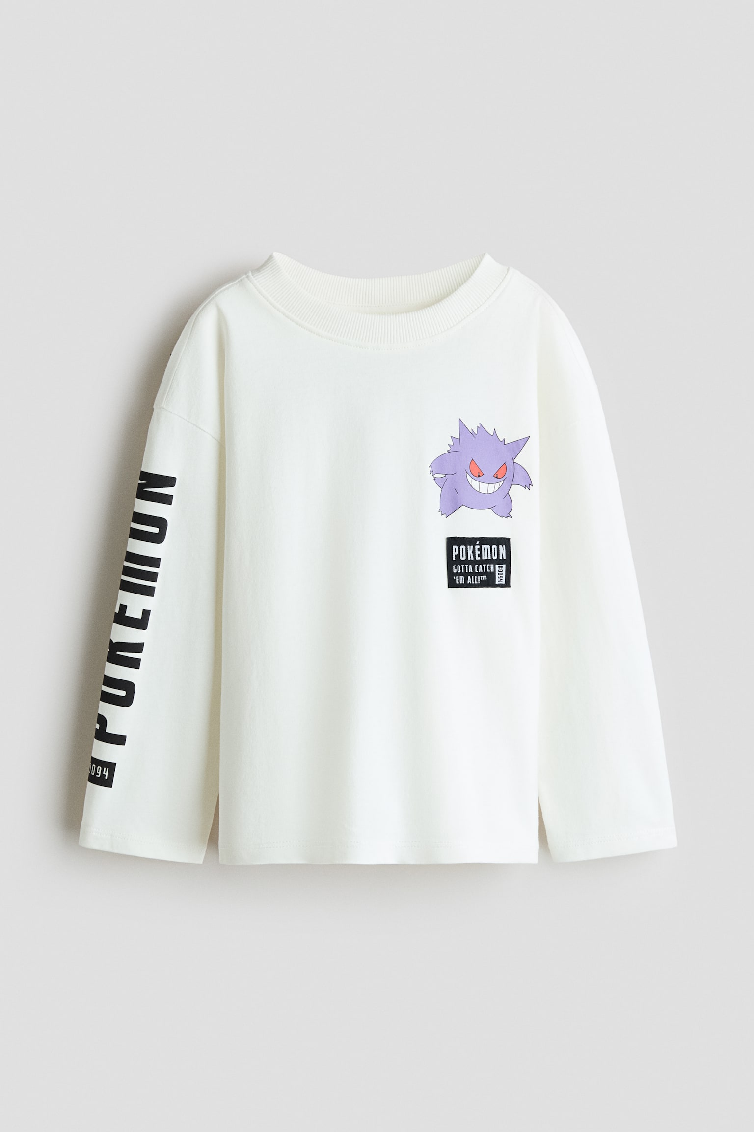 Long-Sleeved Printed T-Shirt - White/Pokémon
