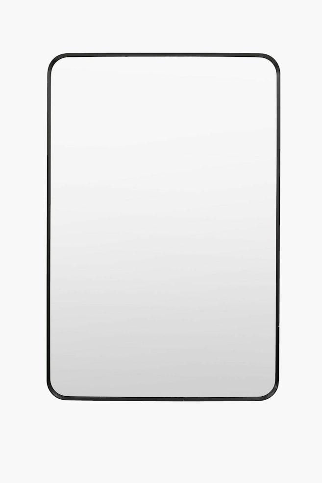 Thin Metal Frame Rectangular Mirror 60 X 90cm - Black - 1