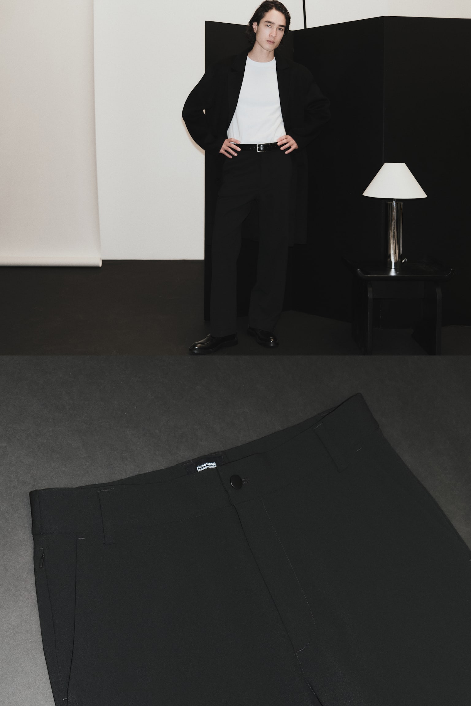 Čino pantalone Loose Fit Four-way Stretch - Crna/Bež - 7