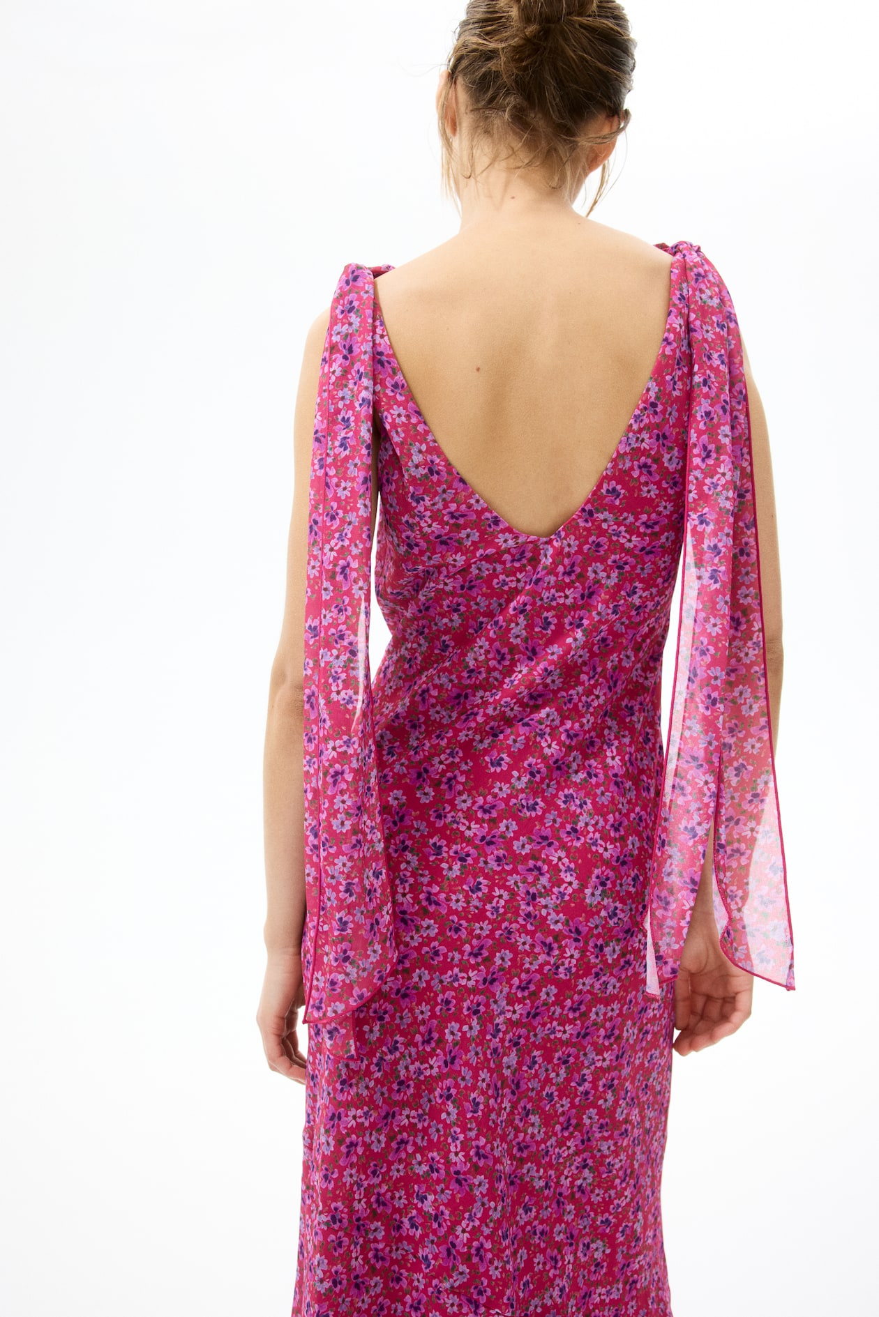 Cowl-Neck Dress with Tie Shoulder Straps - image 4
